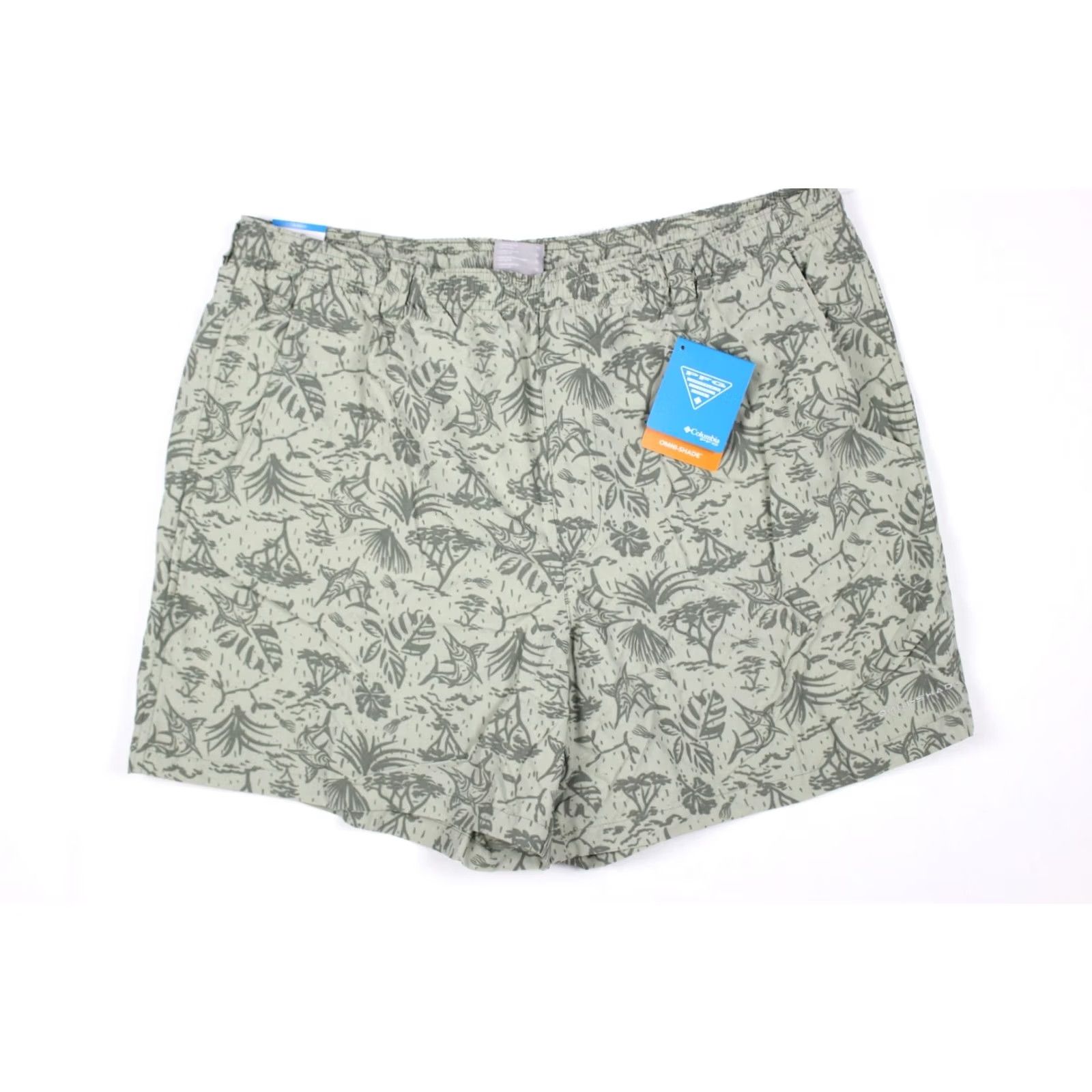 Vintage Columbia PFG Men's Super Backcast II Water Shorts XL Green Sailfish 382 Floral Size US 36 / EU 52 - 5 Thumbnail