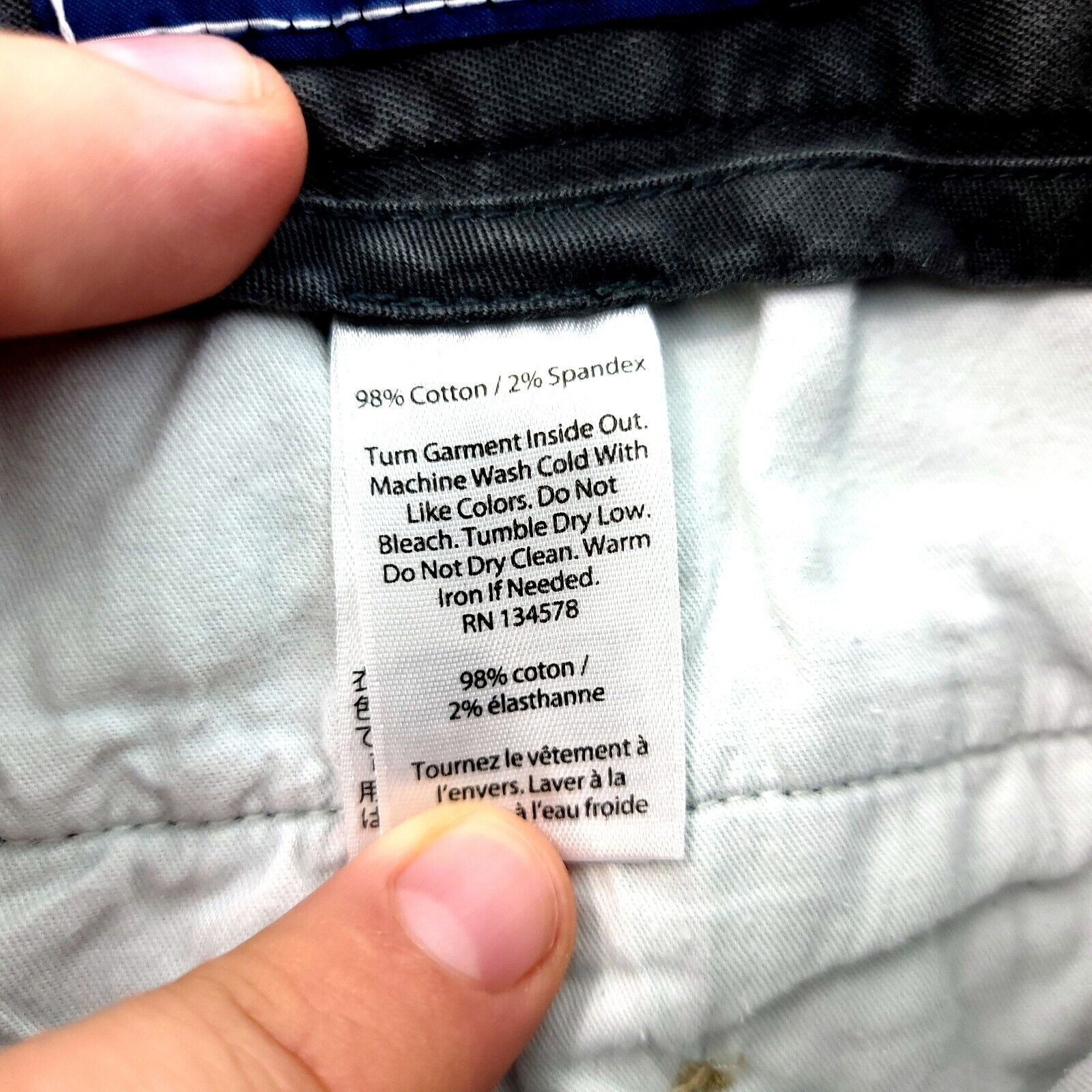 Vineyard Vines DAMAGED Vineyard Vines Cotton Gray Gray Mid Rise Chino Pants Size US 33 - 8 Thumbnail