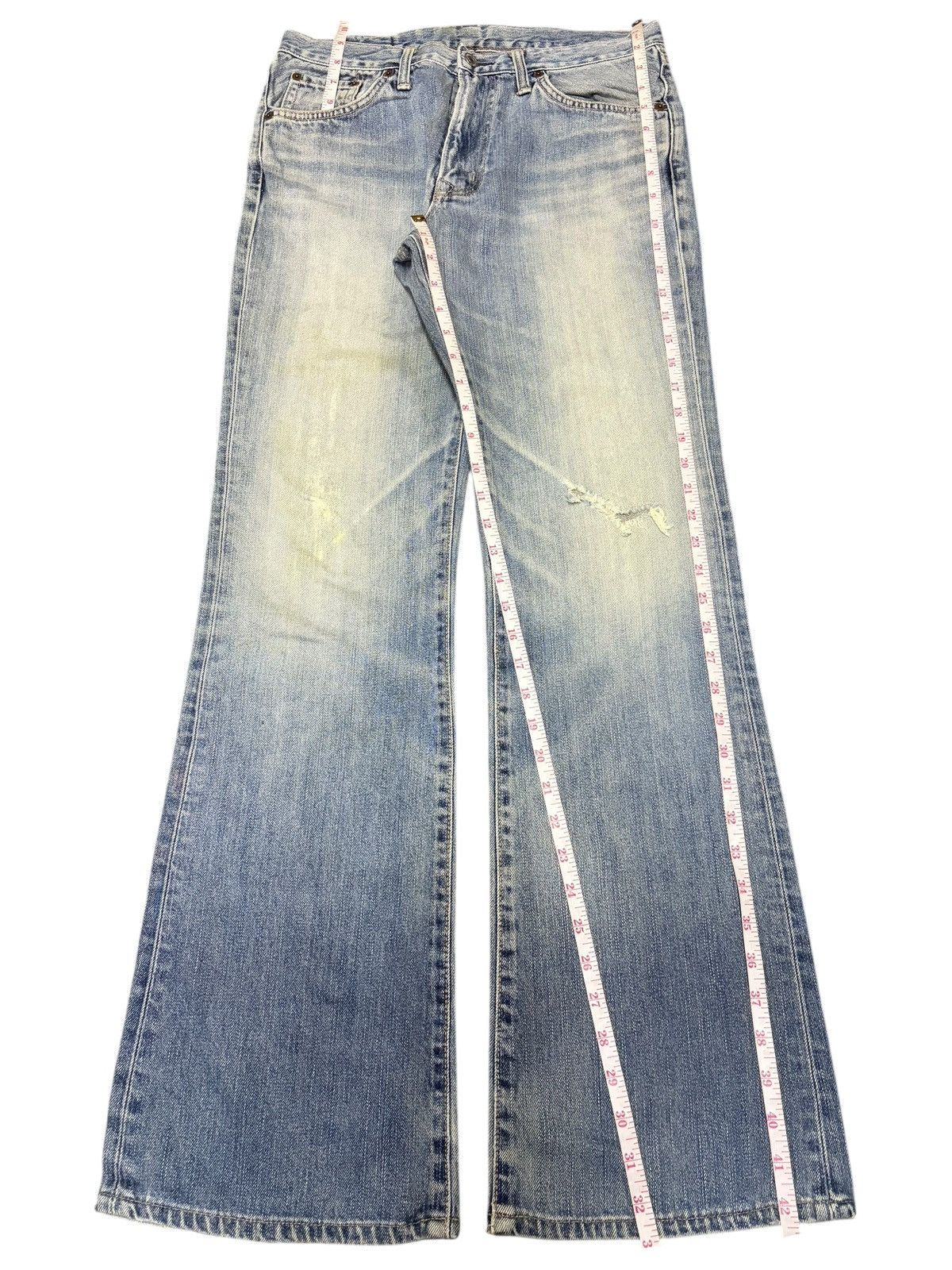 Edwin Exclusive Vintage Edwin XV Faded Wash Distress Flare Jeans Size US 30 / EU 46 - 7 Thumbnail