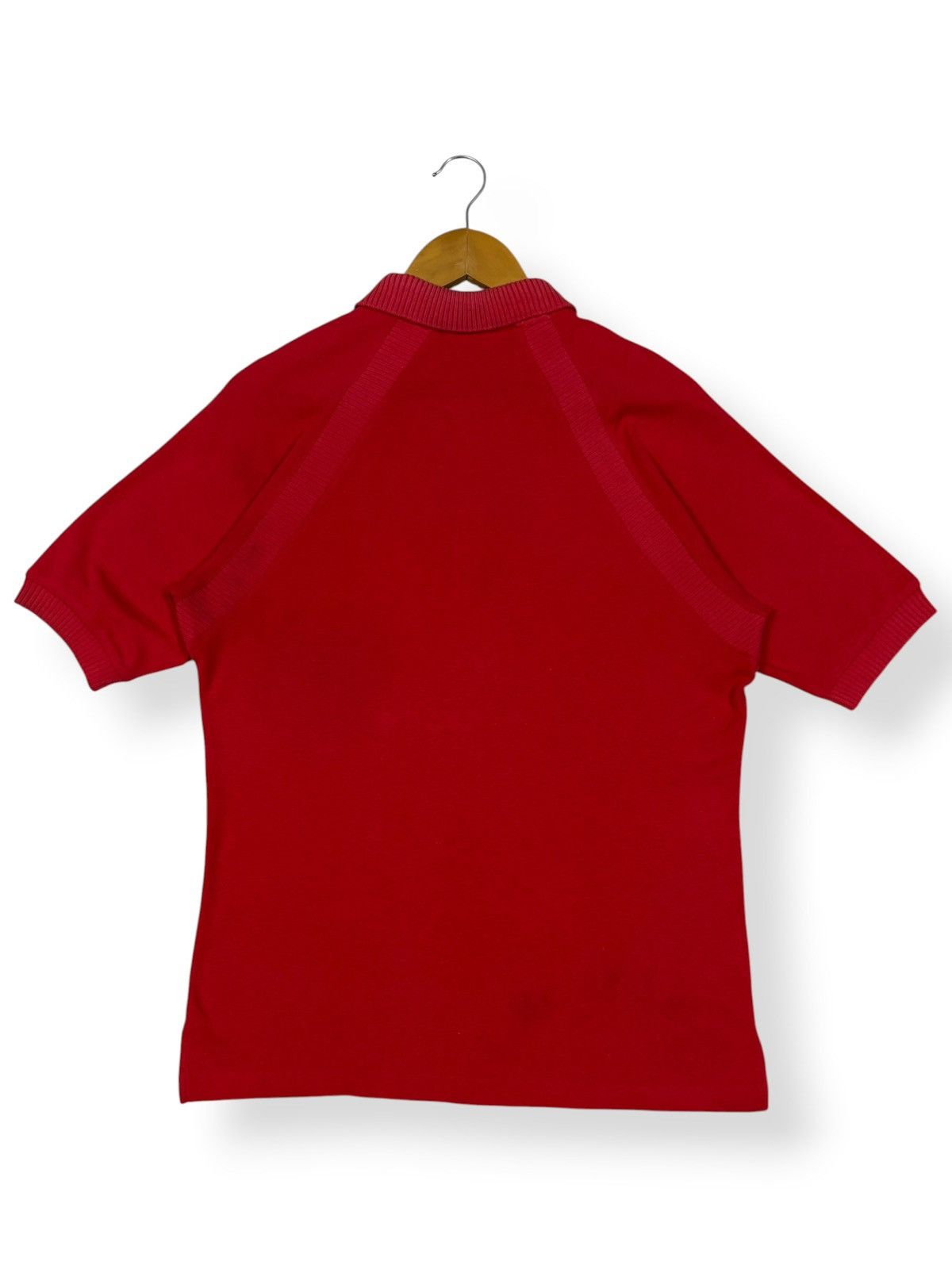 Valentino Vtg 90s Valentino Garavani Sport Rib-Knit Raglan Polo Shirt Size US S / EU 44-46 / 1 - 2 Thumbnail