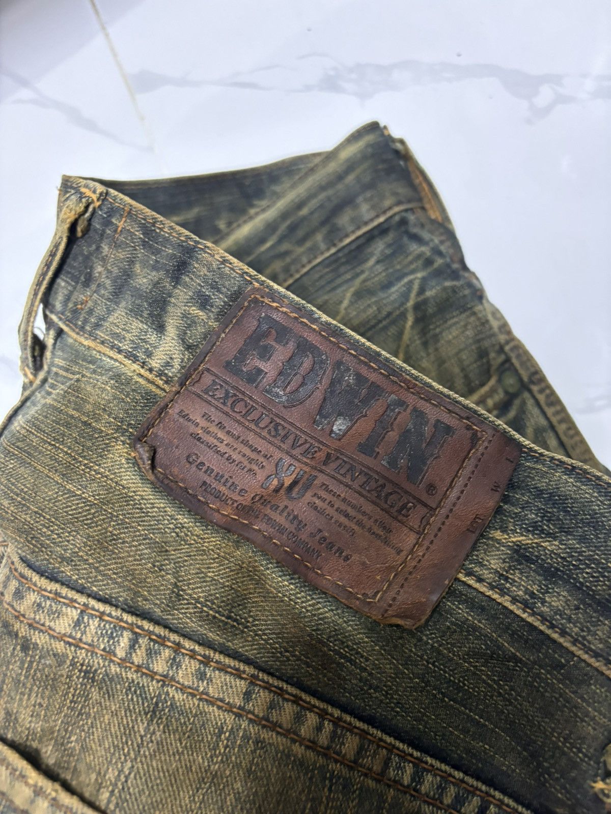 Edwin EDWIN RUSTY MUD WASH BAGGY DISTRESS DENIM JEANS Size US 34 / EU 50 - 9 Thumbnail