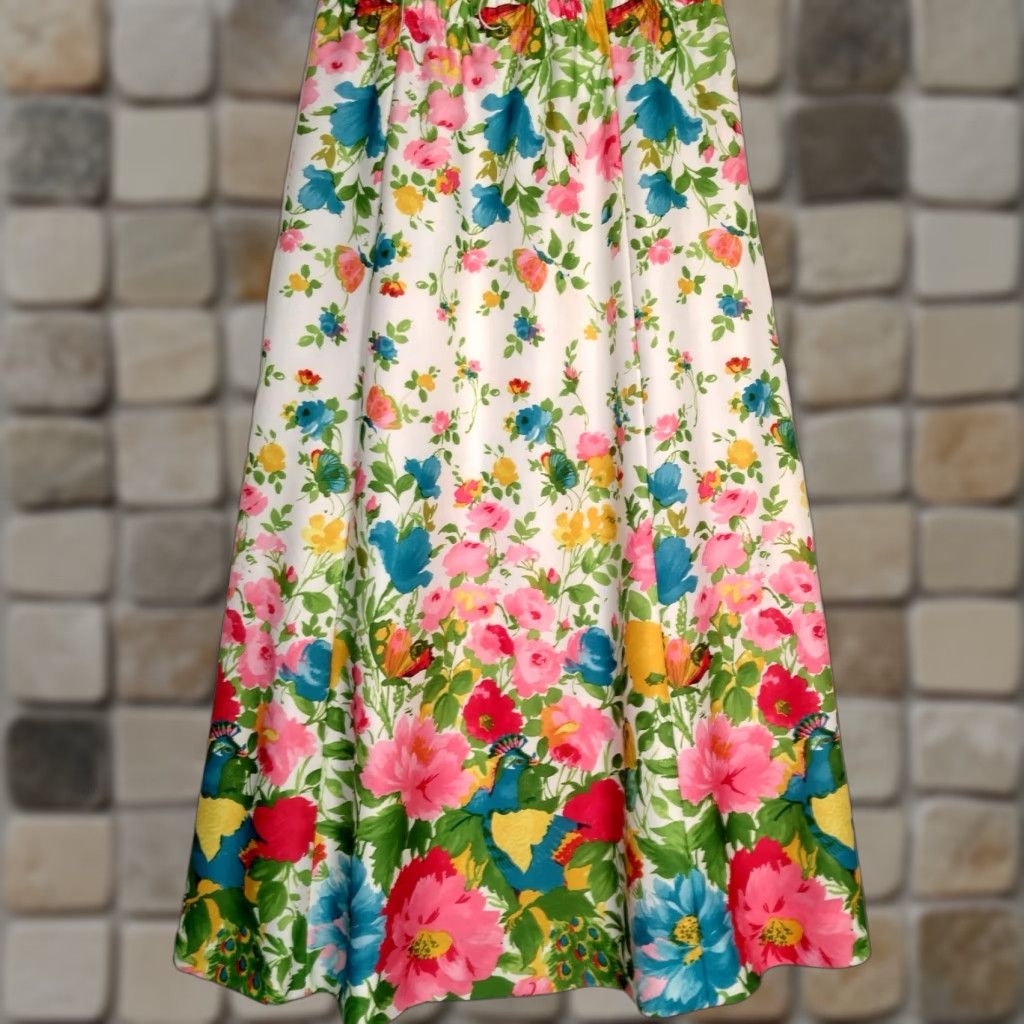 Vintage VINTAGE Adelaar Skirt 14 Maxi Boho Hippie Flower Power Butterfly Floral 70s Mod Cottagecore Women/Men? Size 36" / US 14 / IT 50 - 1 Thumbnail
