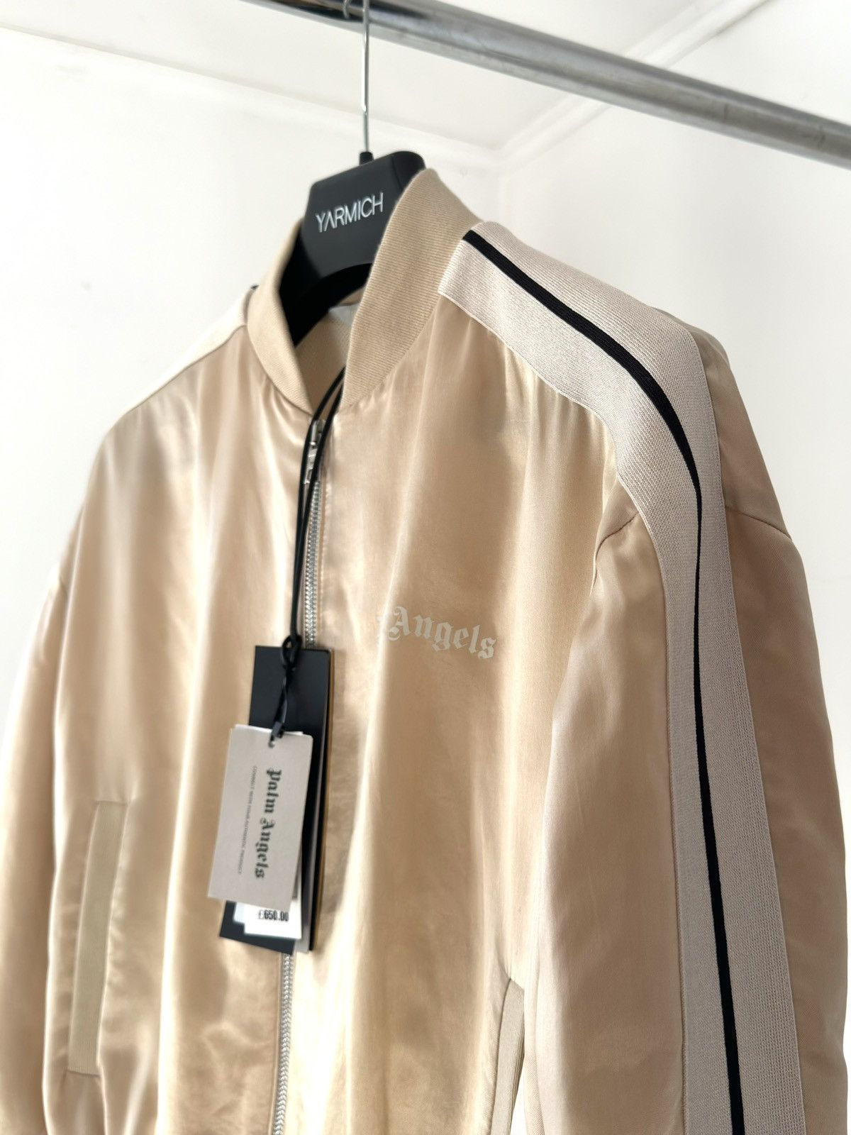 Palm Angels Palm Angels Silk Beige Bomber Jacket Size US S / EU 44-46 / 1 - 4 Thumbnail