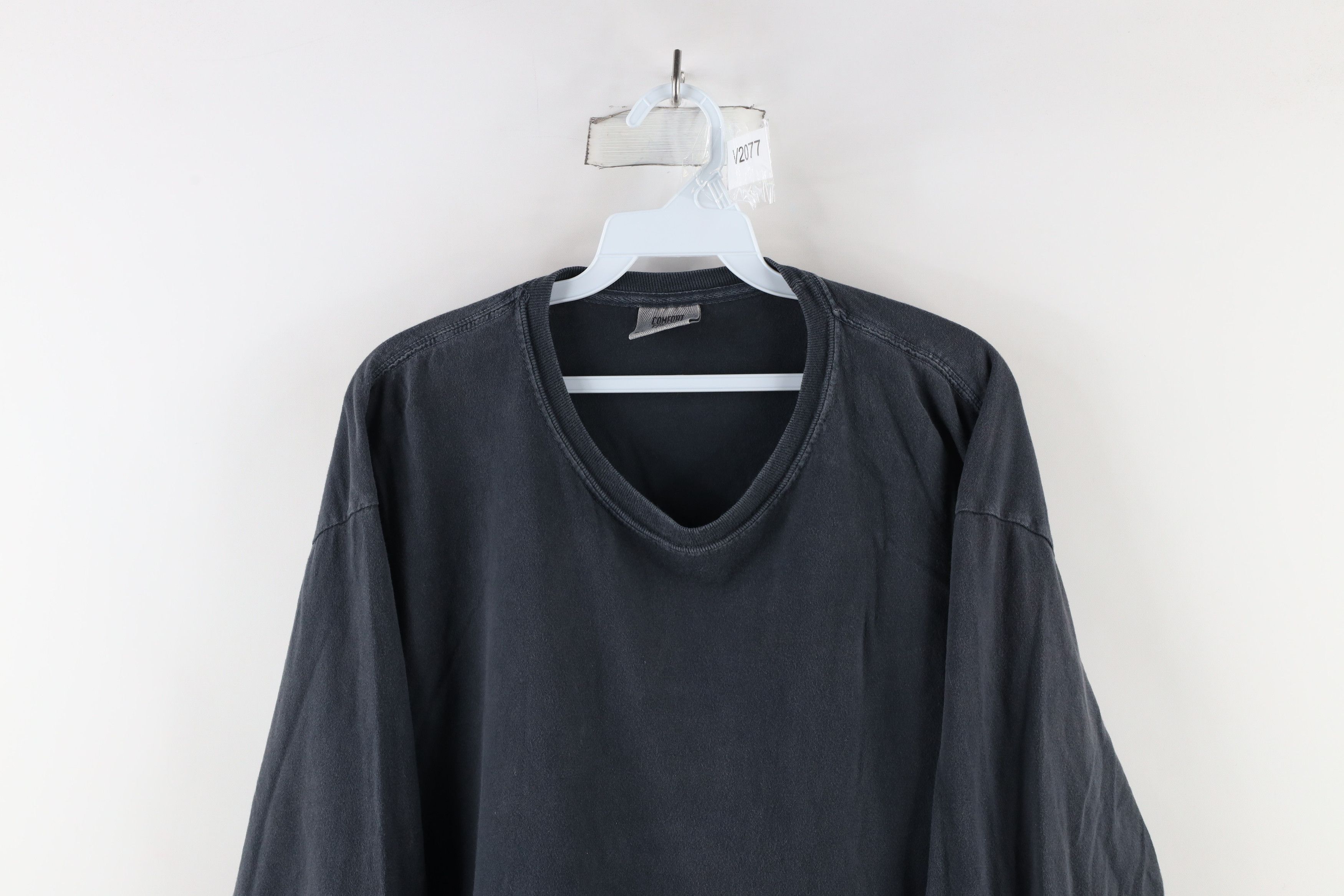 Vintage Vintage 90s Streetwear Long Sleeve T-Shirt Steel Blue Cotton Size US XL / EU 56 / 4 - 2 Thumbnail