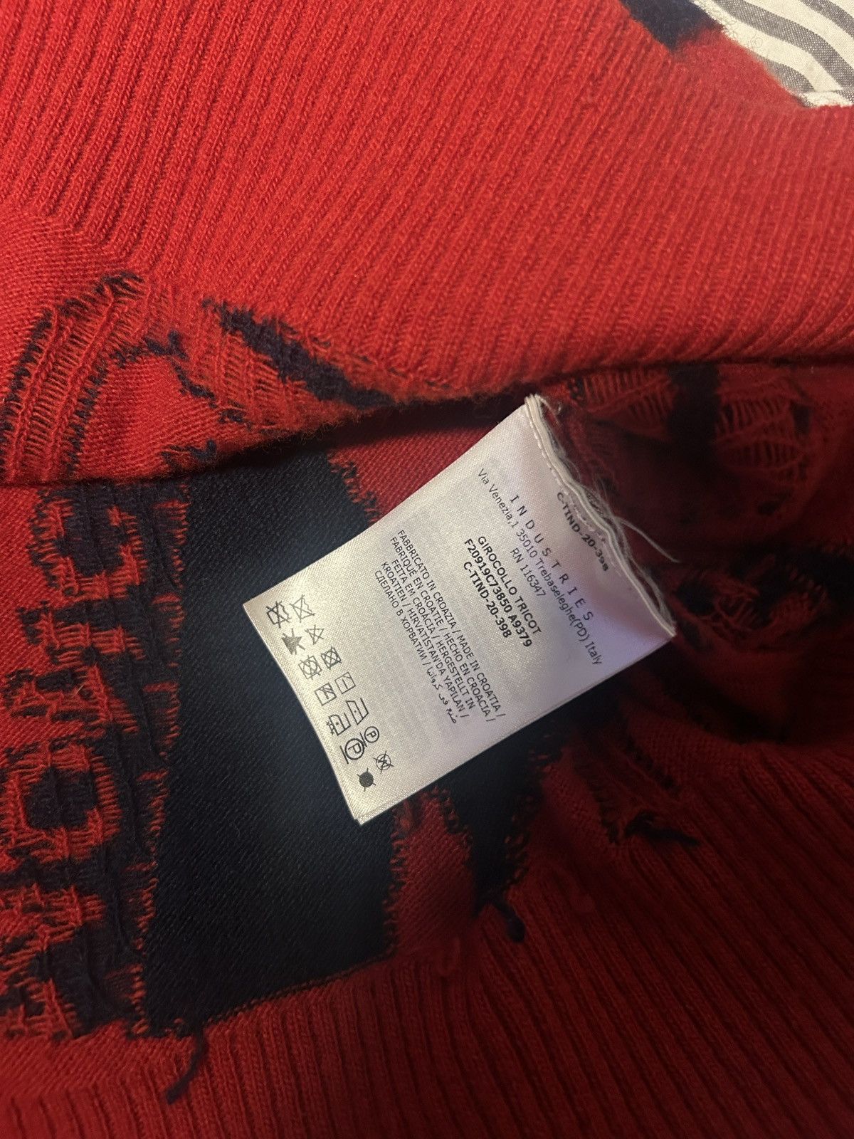 Moncler Moncler Sweater Girocollo tricot red and navy Size US S / EU 44-46 / 1 - 4 Thumbnail