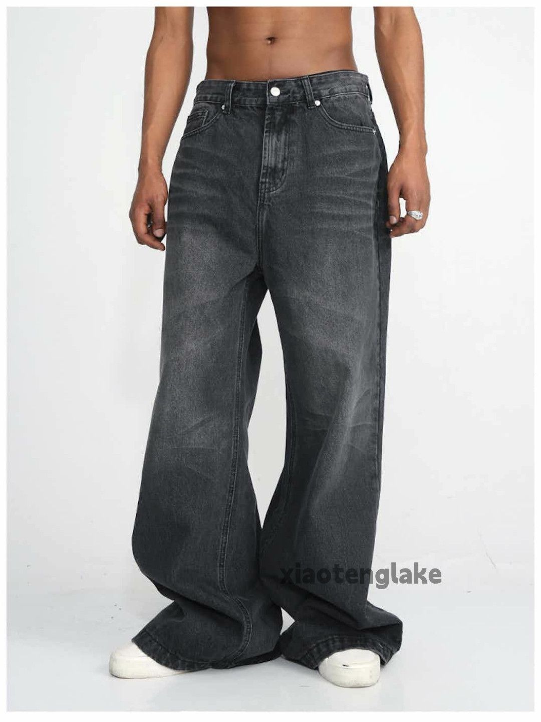 Jean × Vintage washed faded cleanfit yuppie baggy flared jeans Size US 32 / EU 48 - 4 Thumbnail