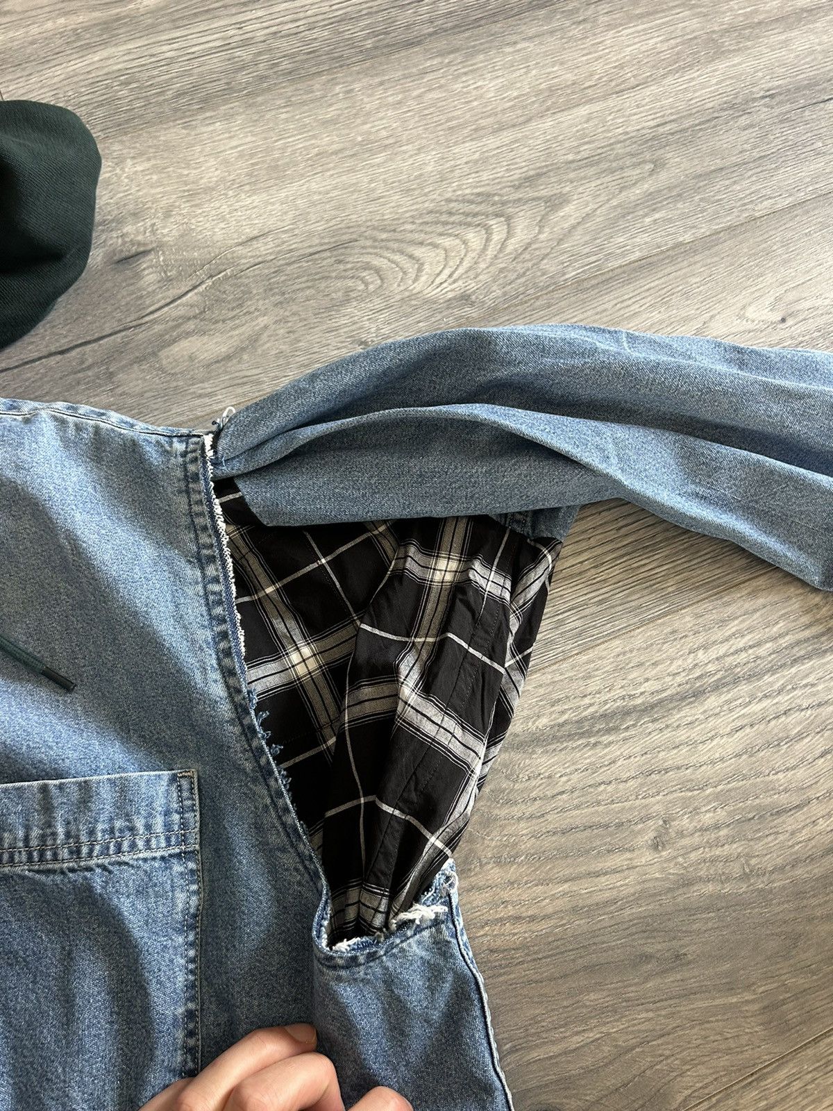 Balenciaga Layered Denim and Flannel Shirt w/ Removable Denim Vest Size US M / EU 48-50 / 2 - 12 Thumbnail