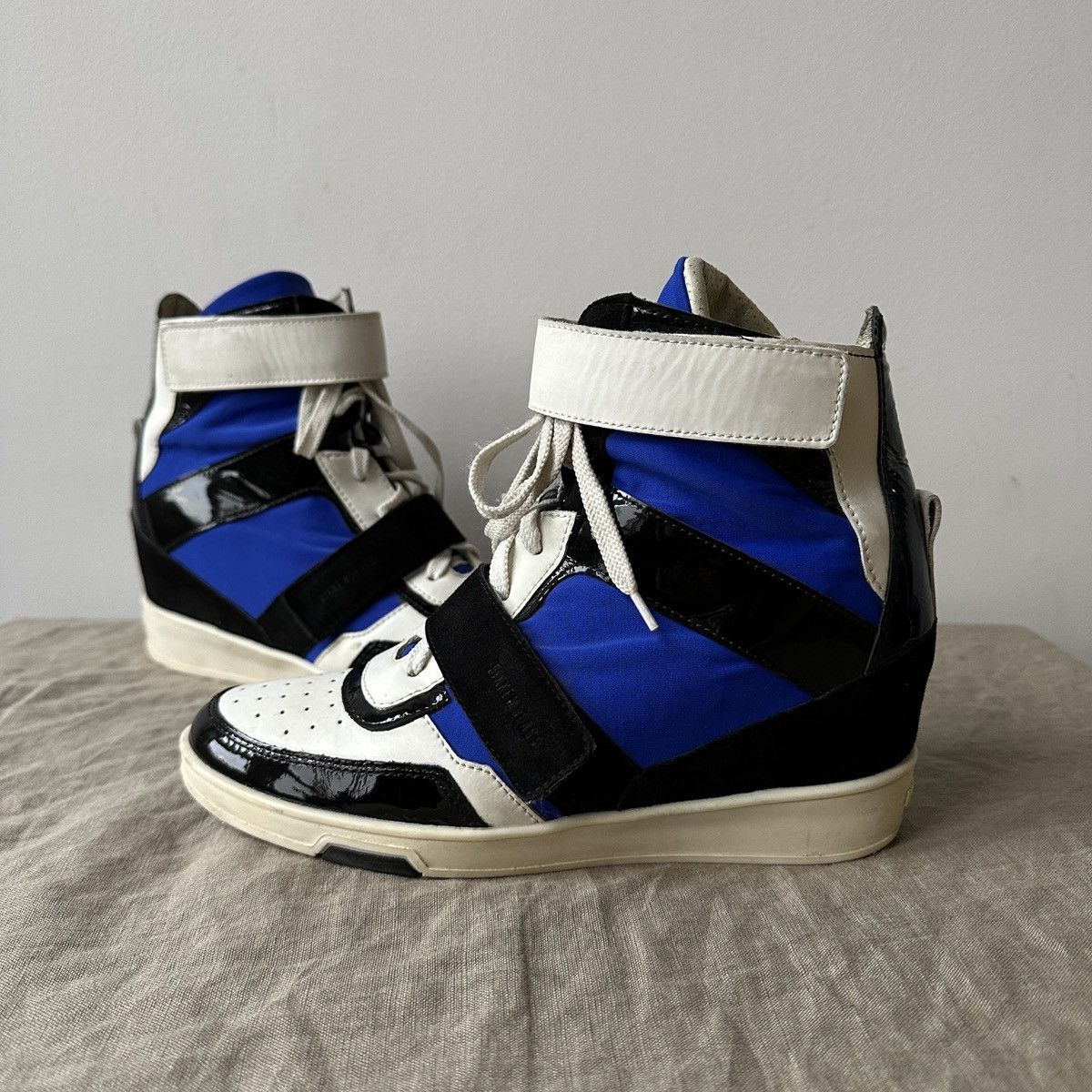 Dirk Bikkembergs Bikkembergs Vintage y2k Wedge White Blue Sneakers 8360AC Size US 6 / IT 36 - 3 Thumbnail
