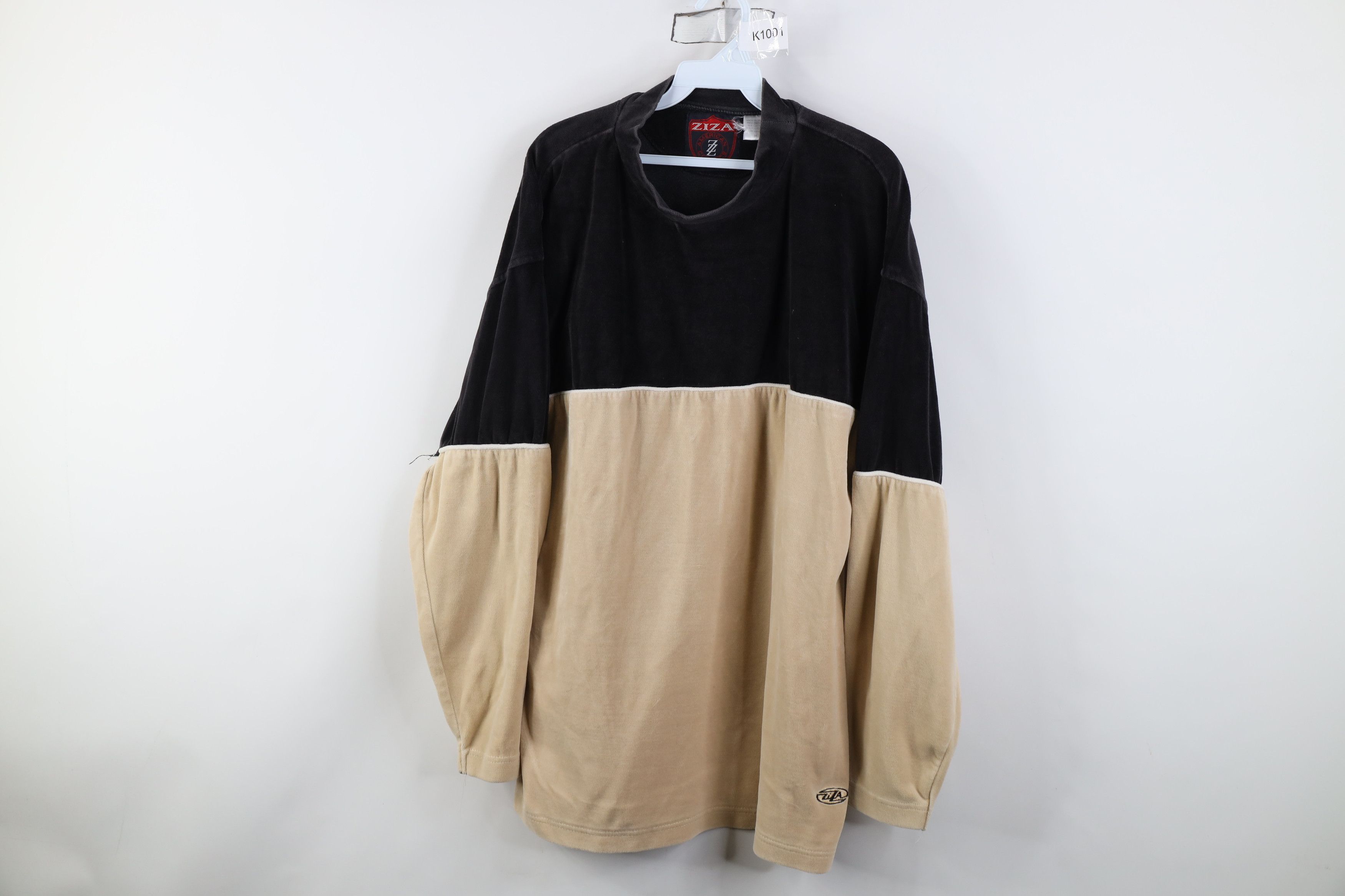 Vintage Vintage 90s Y2K Streetwear Bock Velour Mock Neck Sweater Size US M / EU 48-50 / 2 - 1 Thumbnail