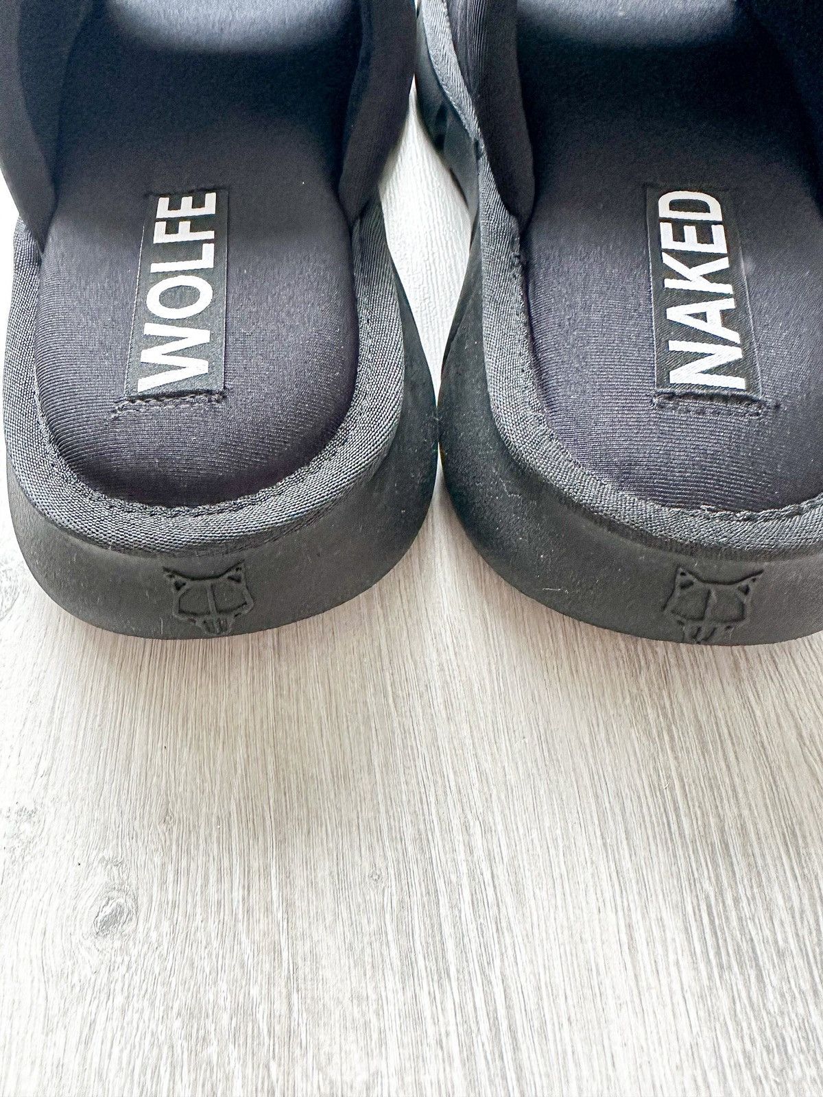 NAKED WOLFE NAKED WOLFE Black Wolf Embossed Nylon Open Toe Sandals Slide Size US 9 / EU 42 - 5 Thumbnail