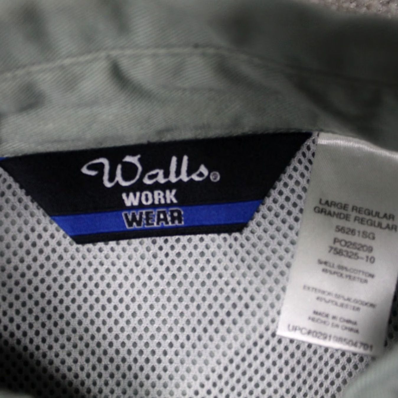 Walls Walls Work Wear Shirt Mens Large Green Lined Vented Cotton S/S Pockets Button Size US L / EU 52-54 / 3 - 6 Thumbnail