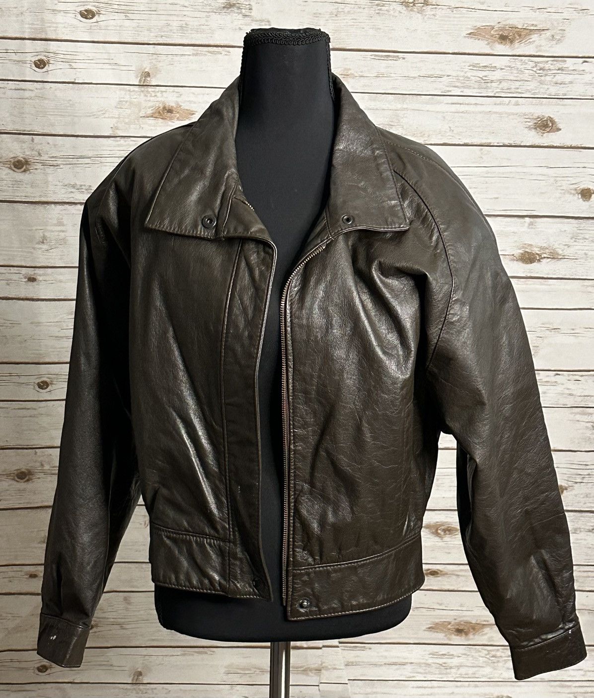 Vintage Vintage COMINT brown oversized leather bomber jacket Size S Size US S / EU 44-46 / 1 - 2 Thumbnail