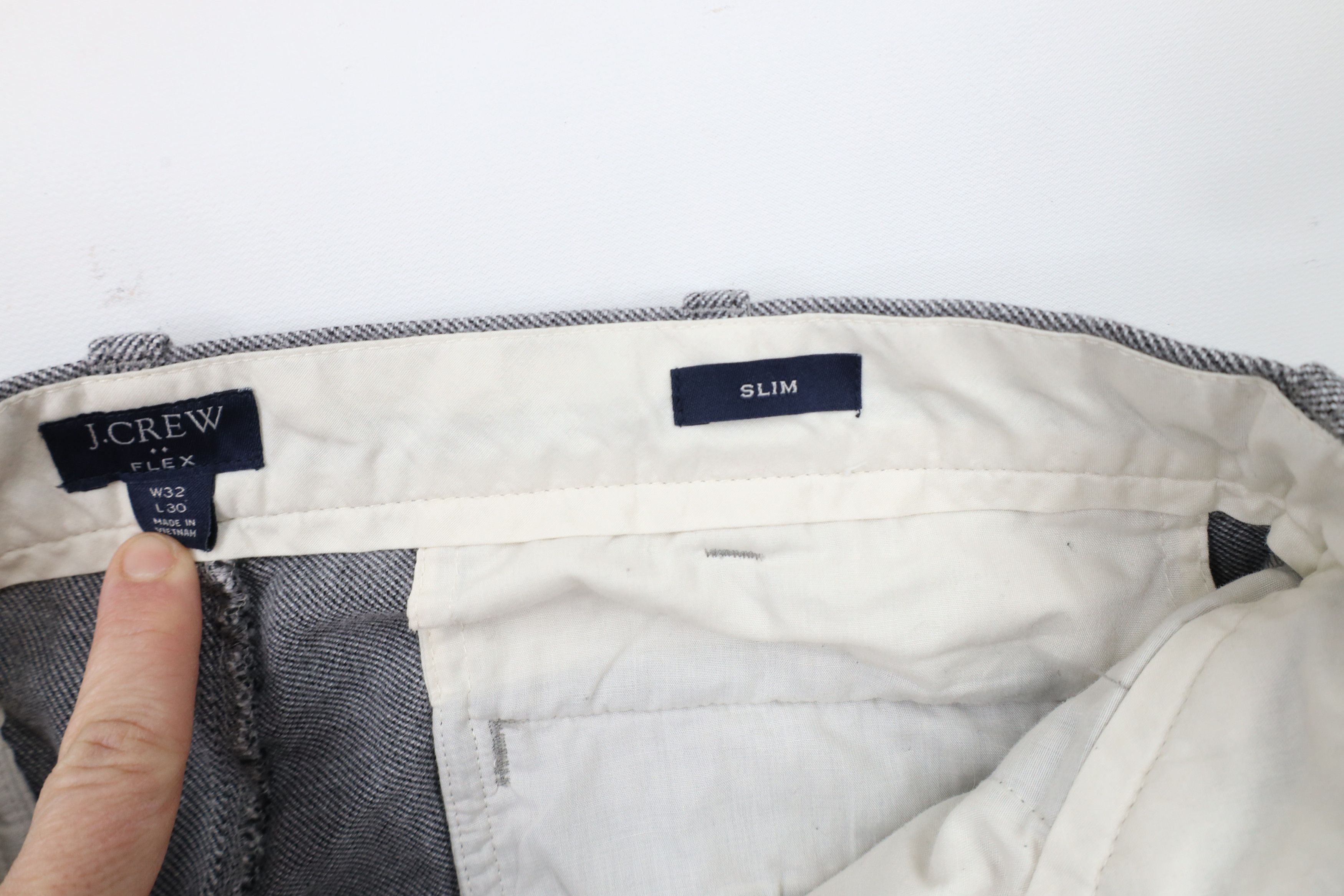 J.Crew × Vintage J Crew Slim Fit Flex Brushed Twill Trousers Chino Pants Gray Size US 32 / EU 48 - 8 Thumbnail