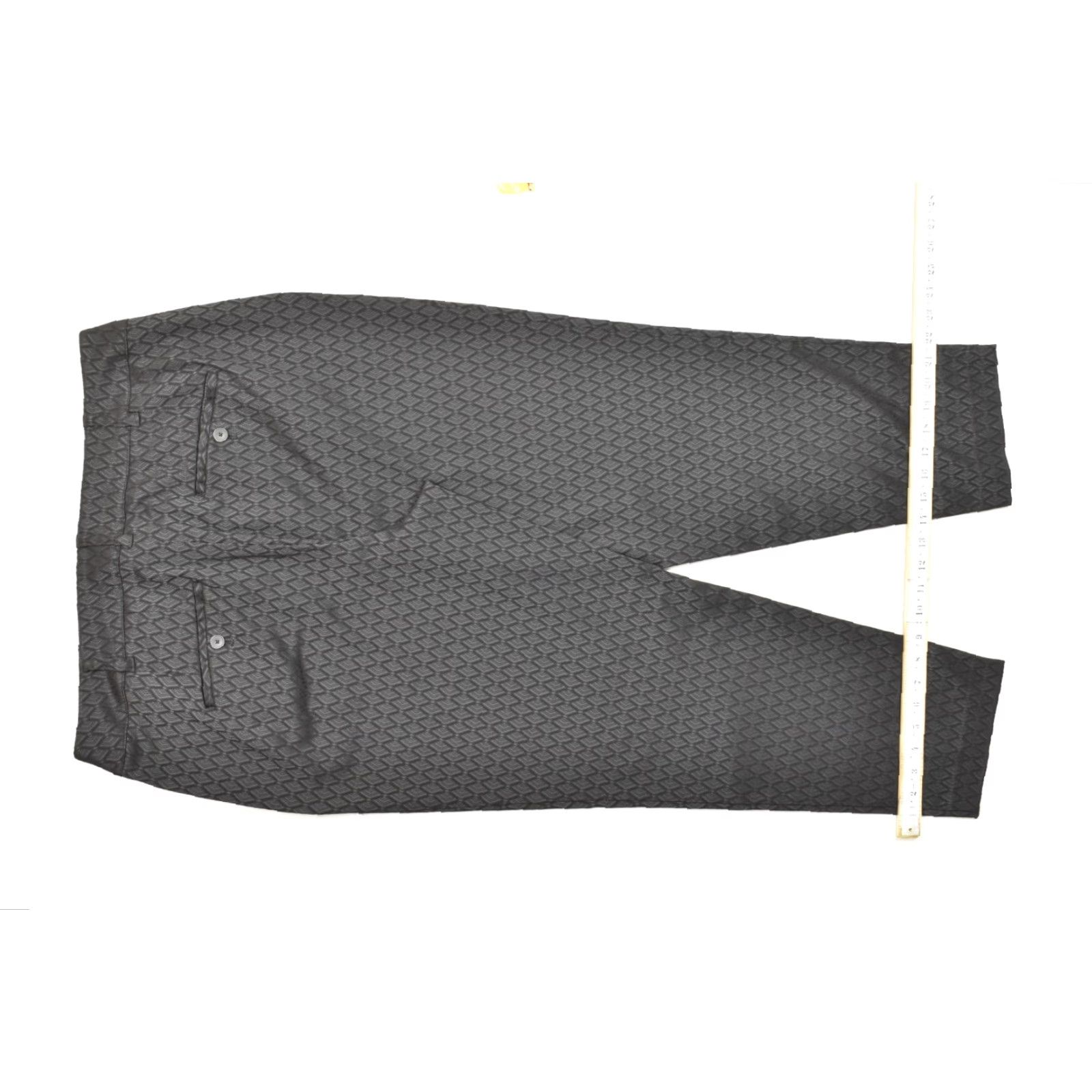 Vintage Lane Bryant Pants 18 Women Black Geometric Diamond Textured Flat Front Dress Pants Regular Plus Size Ladies Mens Womens Size 40" / US 18 - 8 Thumbnail
