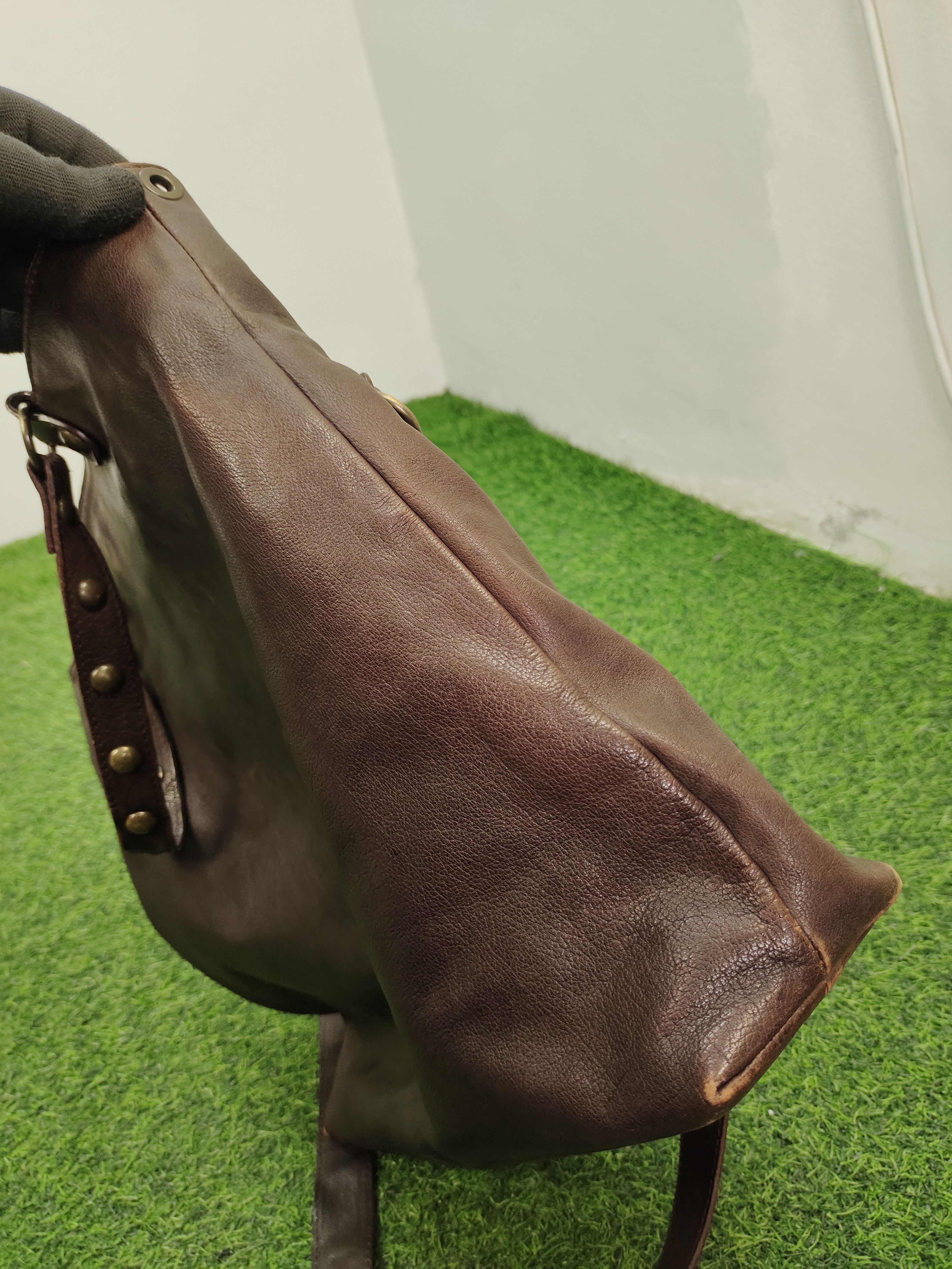 Vintage Via Repubblica Italy Patina Full Leather 2 Way Bag