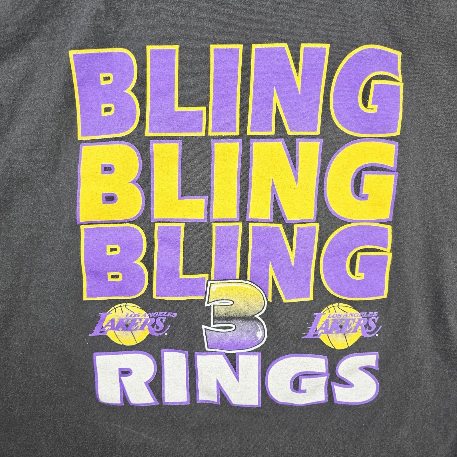 Alstyle Vintage Lakers 3-Peat Bling Bling Rings Shirt XXL Kobe Y2K Size US XXL / EU 58 / 5 - 7 Thumbnail