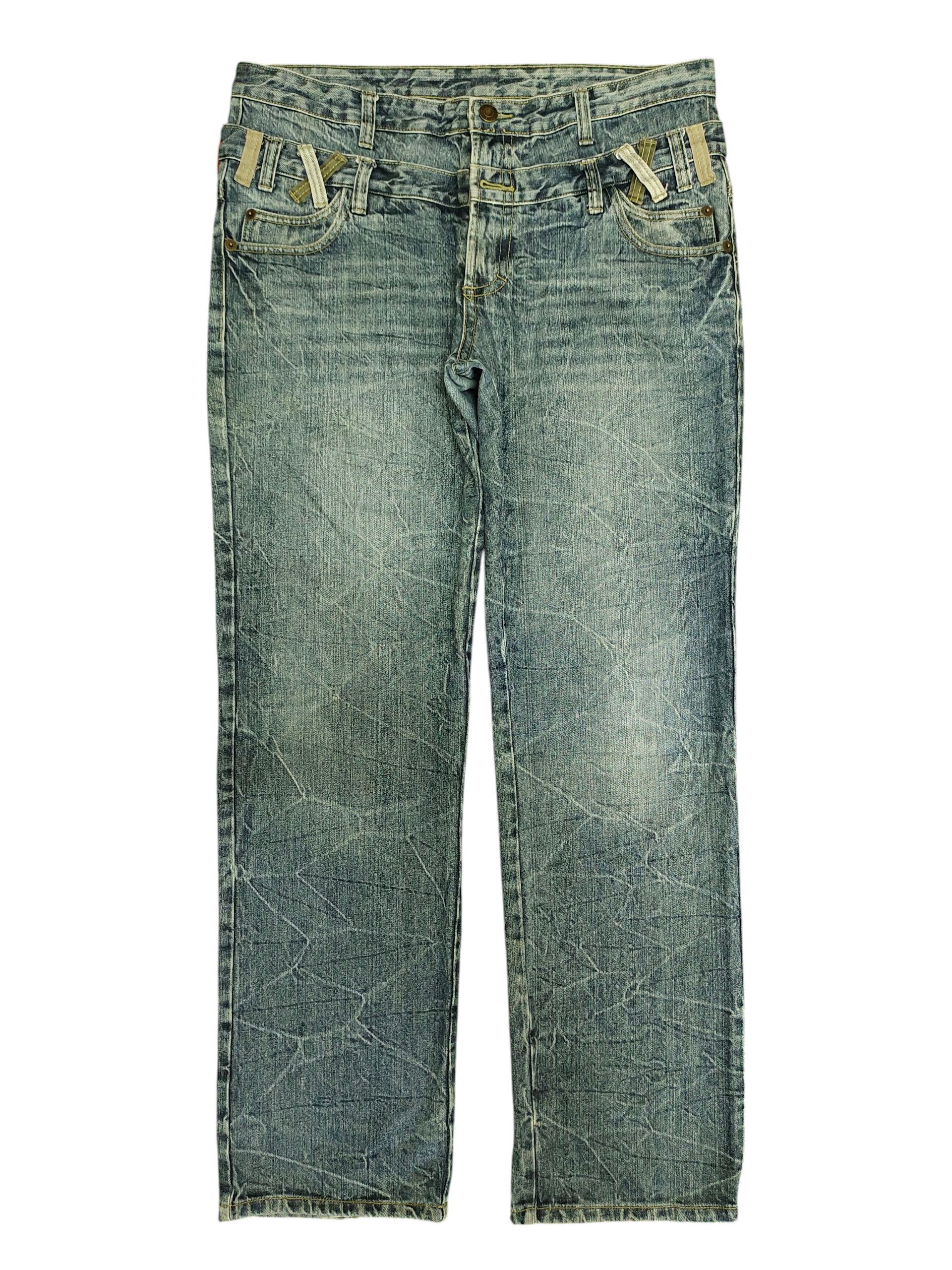 Hysteric Glamour × Undercover Japanese Brand Double Waist Clawmark Distress Faded Jeans Size US 37 - 7 Thumbnail