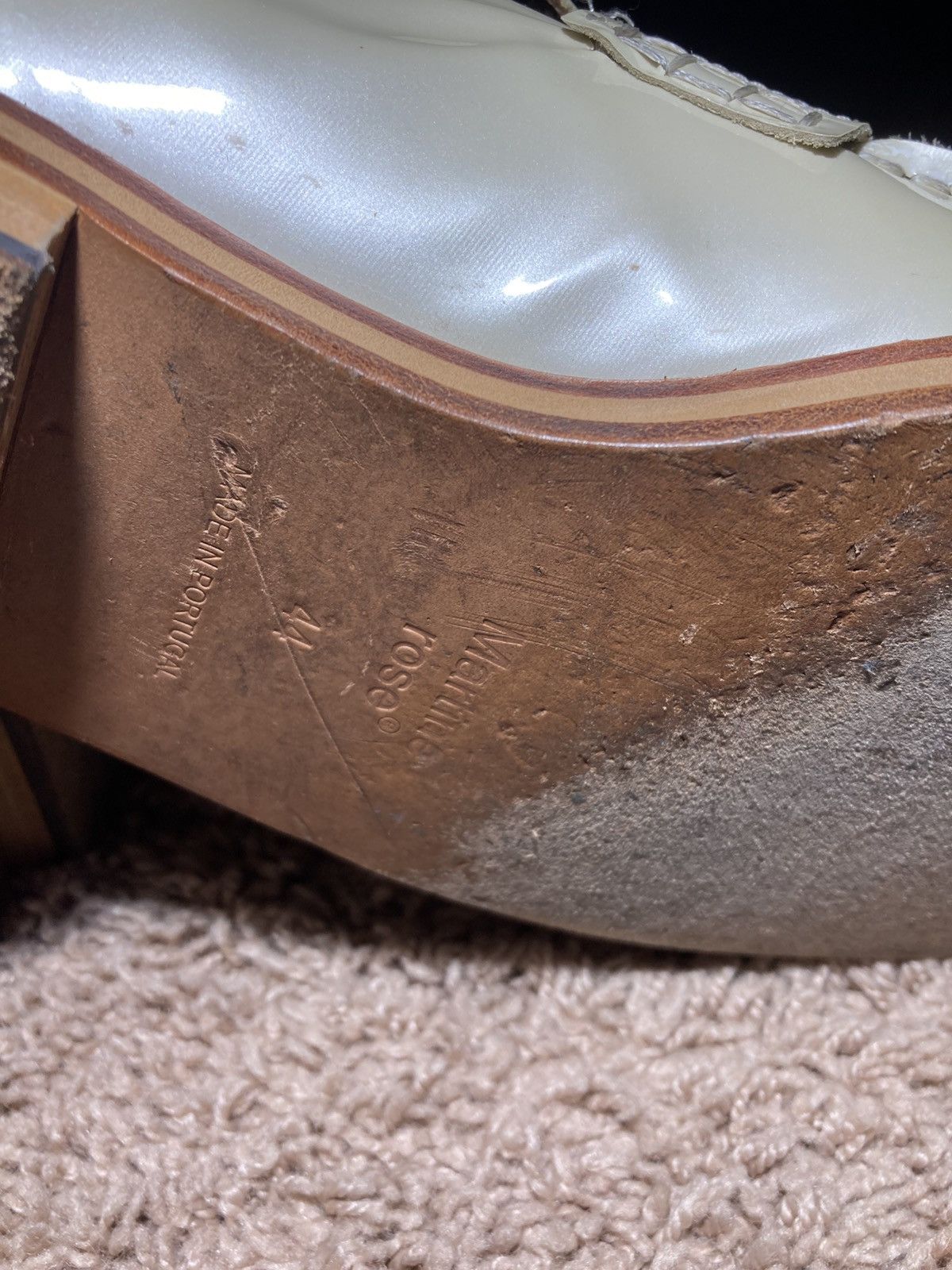 AW20 Martine Rose Patent Leather Cream Penny Loafer 44 2020