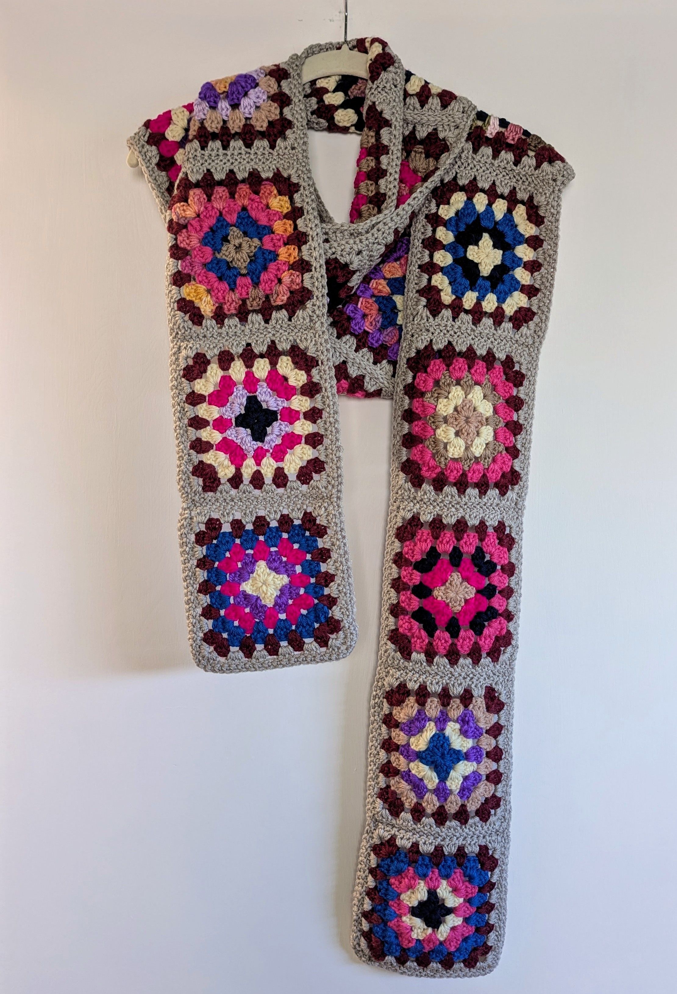 Other Granny chic granny squares extra long scarf NEW handmade Size ONE SIZE - 1 Thumbnail