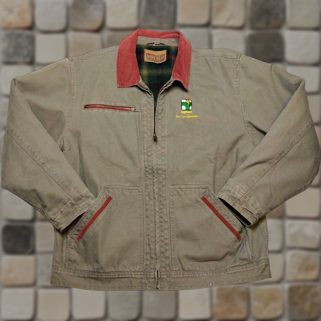 Vintage VINTAGE Swingster Workwear Jacket XL Gray Canvas Cotton Short Zip Hooded Lined Pockets Mens 90s USA Outdoor Classic Vintage Style Size US XL / EU 56 / 4 - 1 Thumbnail