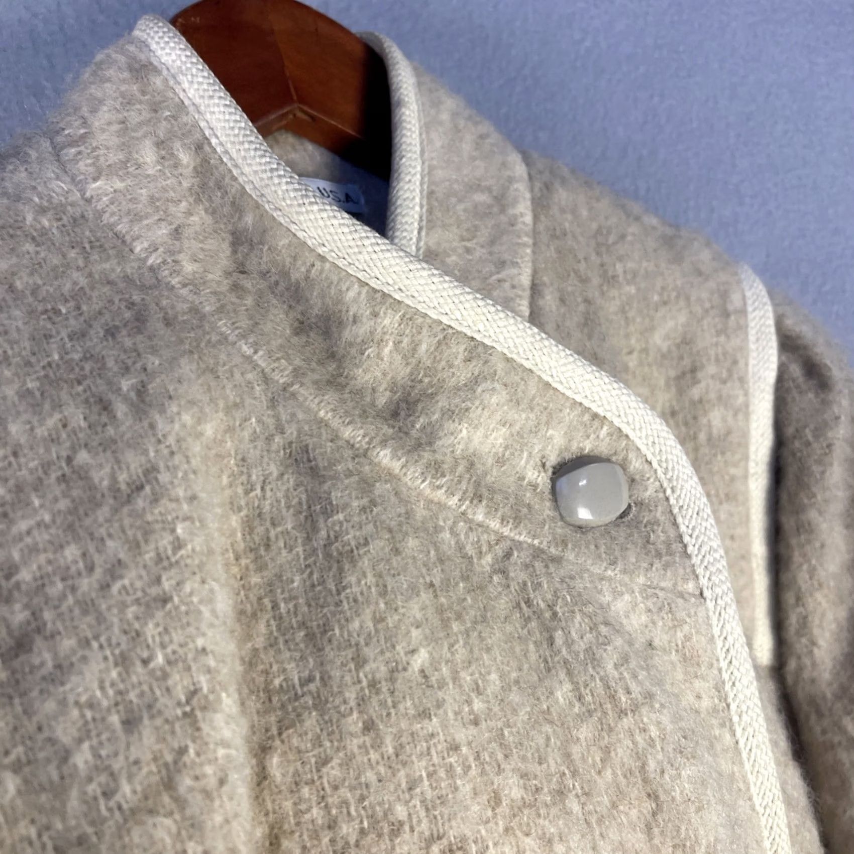 I. Magnin VINTAGE Womens Small Beige Wool Coat Pockets USA Made Size S / US 4 / IT 40 - 4 Thumbnail
