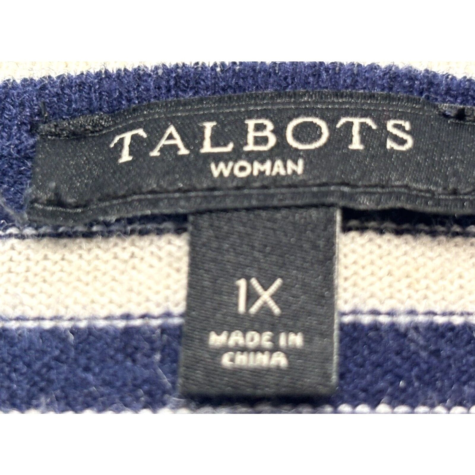 Talbots Talbots Lambswool Blend Knit Sweater Cardigan Sz 1X Plus Striped Open Front Size XL / US 12-14 / IT 48-50 - 6 Thumbnail