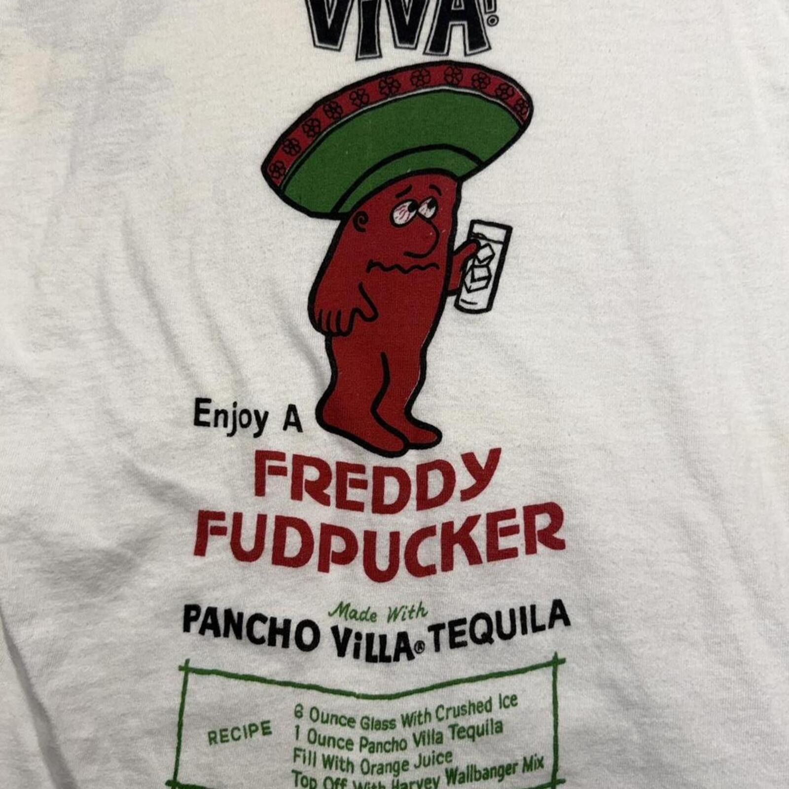 Other 1960s/70s single stitch thrashed Pancho Villa Tequila shirt Size US M / EU 48-50 / 2 - 5 Thumbnail