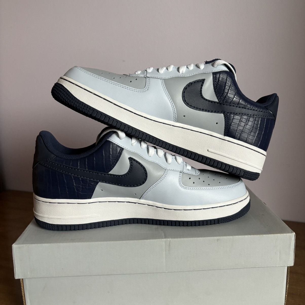 Nike 2008 Nike Air Force 1 Low Blue Mist/Ice/Navy - Size 11W/9.5M Size US 9.5 / EU 42-43 - 3 Thumbnail