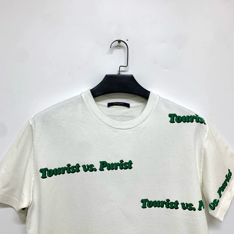 Louis Vuitton LOUIS VUITTON White and green slogan short sleeve T-shirt Size US M / EU 48-50 / 2 - 2 Thumbnail