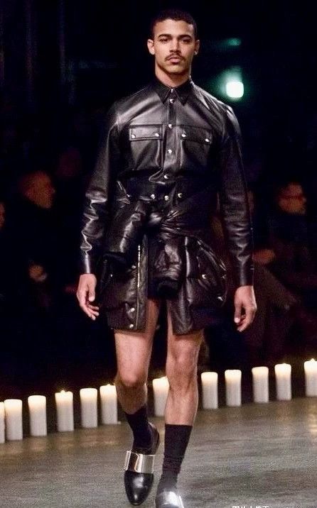 Givenchy Leather shirt jacket outerwear runway style with