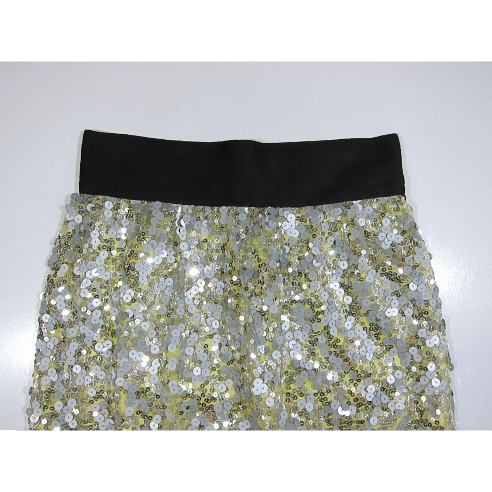 Robert Rodriguez Robert Rodriguez Mini Sequin Cocktail Skirt Women Size 6 Yellow Silver Black 100% Polyester Size 28" / US 6 / IT 42 - 5 Thumbnail
