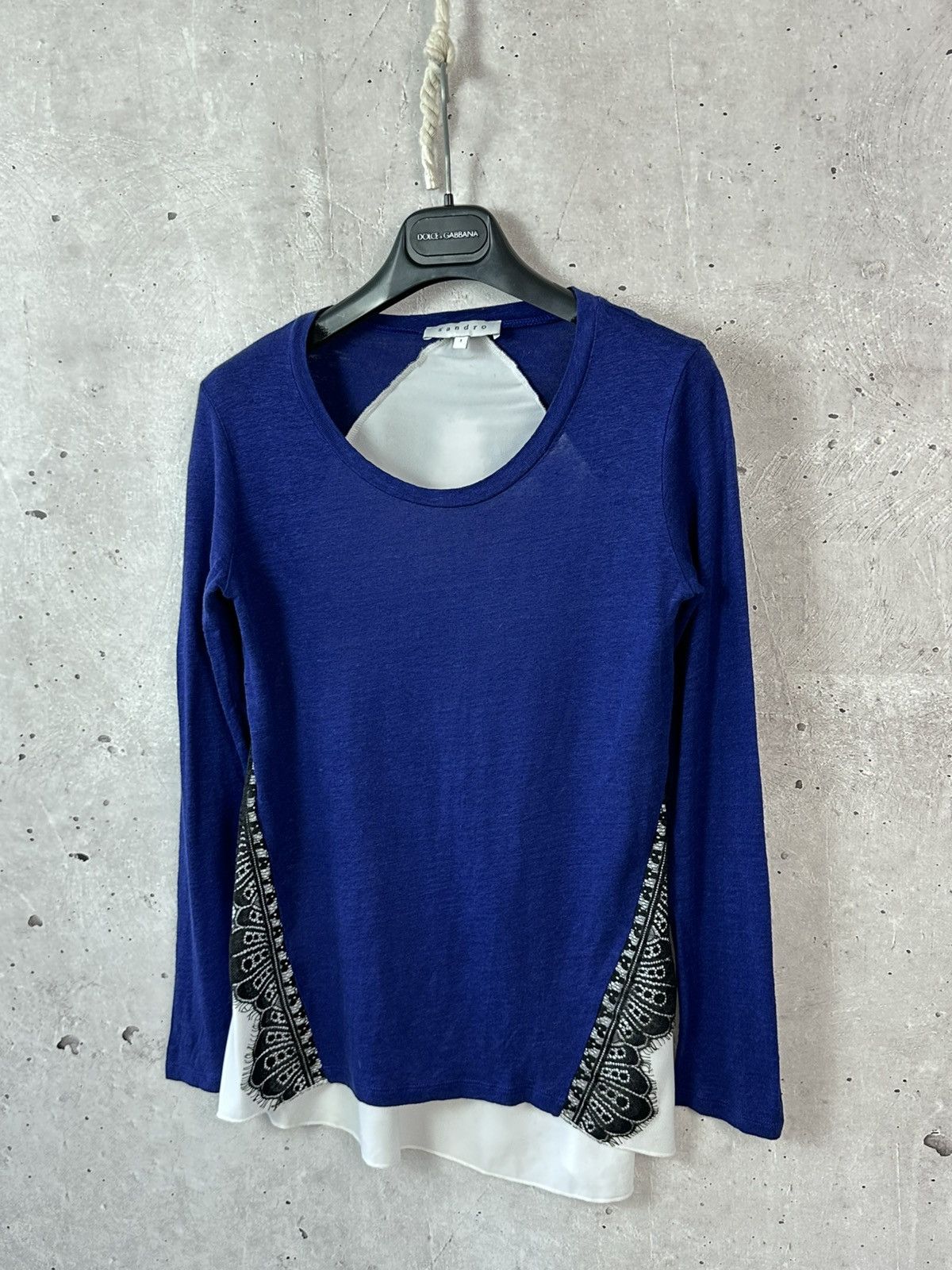 Sandro Sandro Linen Blue Long Sleeve Women’s Jumper Size S / US 4 / IT 40 - 1 Thumbnail
