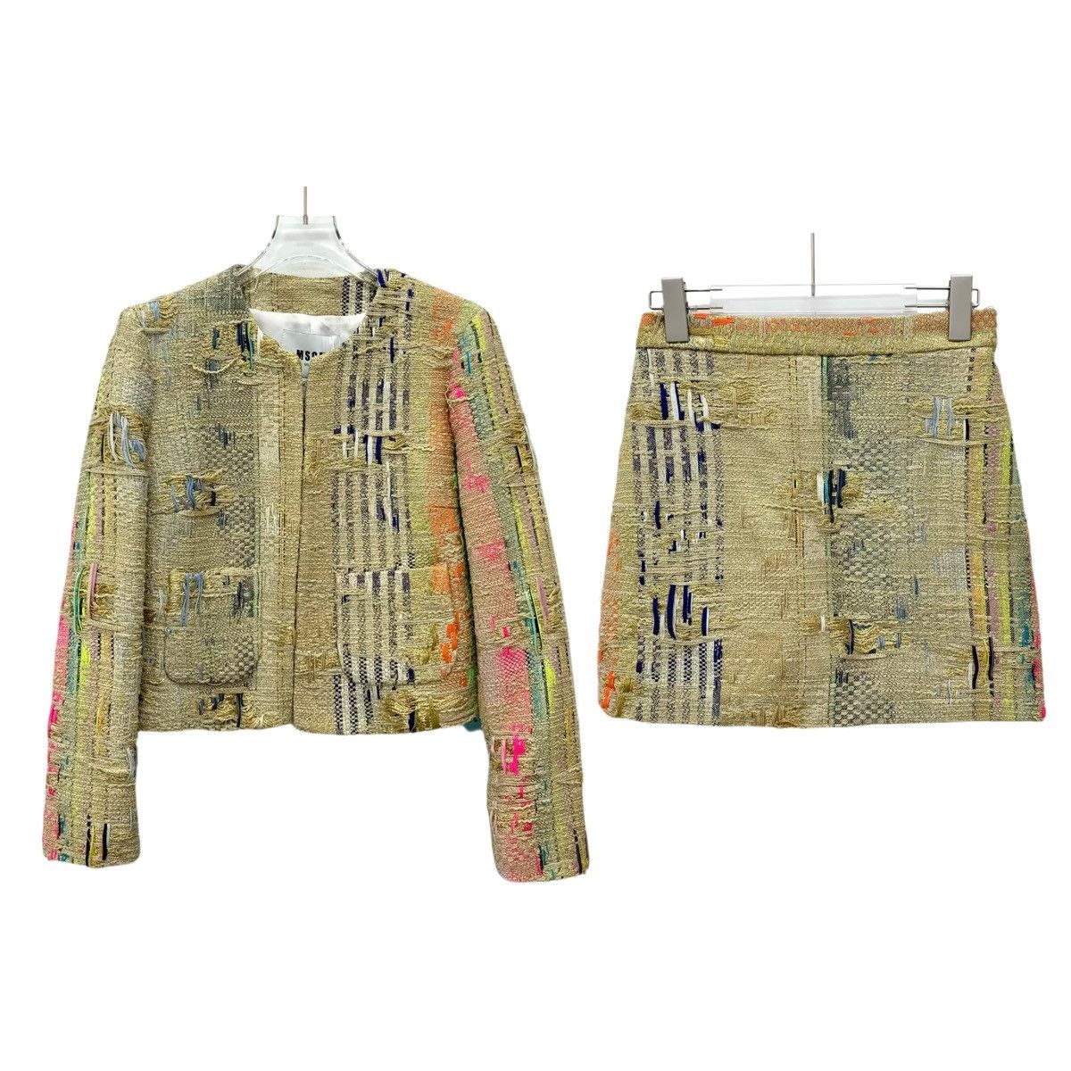 MSGM MSGM Yellow Vintage Woven Tweed Chanel-style Set Top K26WX Size M / US 6-8 / IT 42-44 - 1 Thumbnail