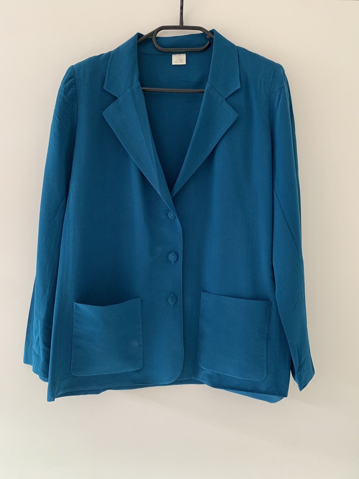 Handmade Vintage Handmade Silk Blazer – Teal Blue Size M / US 6-8 / IT 42-44 - 1 Thumbnail