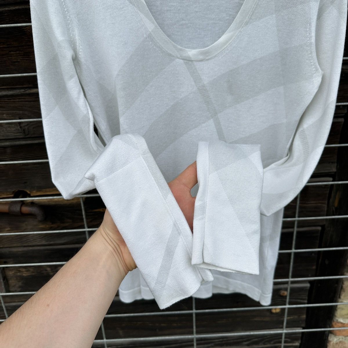 Burberry Burberry Brit Silk Cashmere Blouse Long Sleeve M Nova Check Size M / US 6-8 / IT 42-44 - 7 Thumbnail