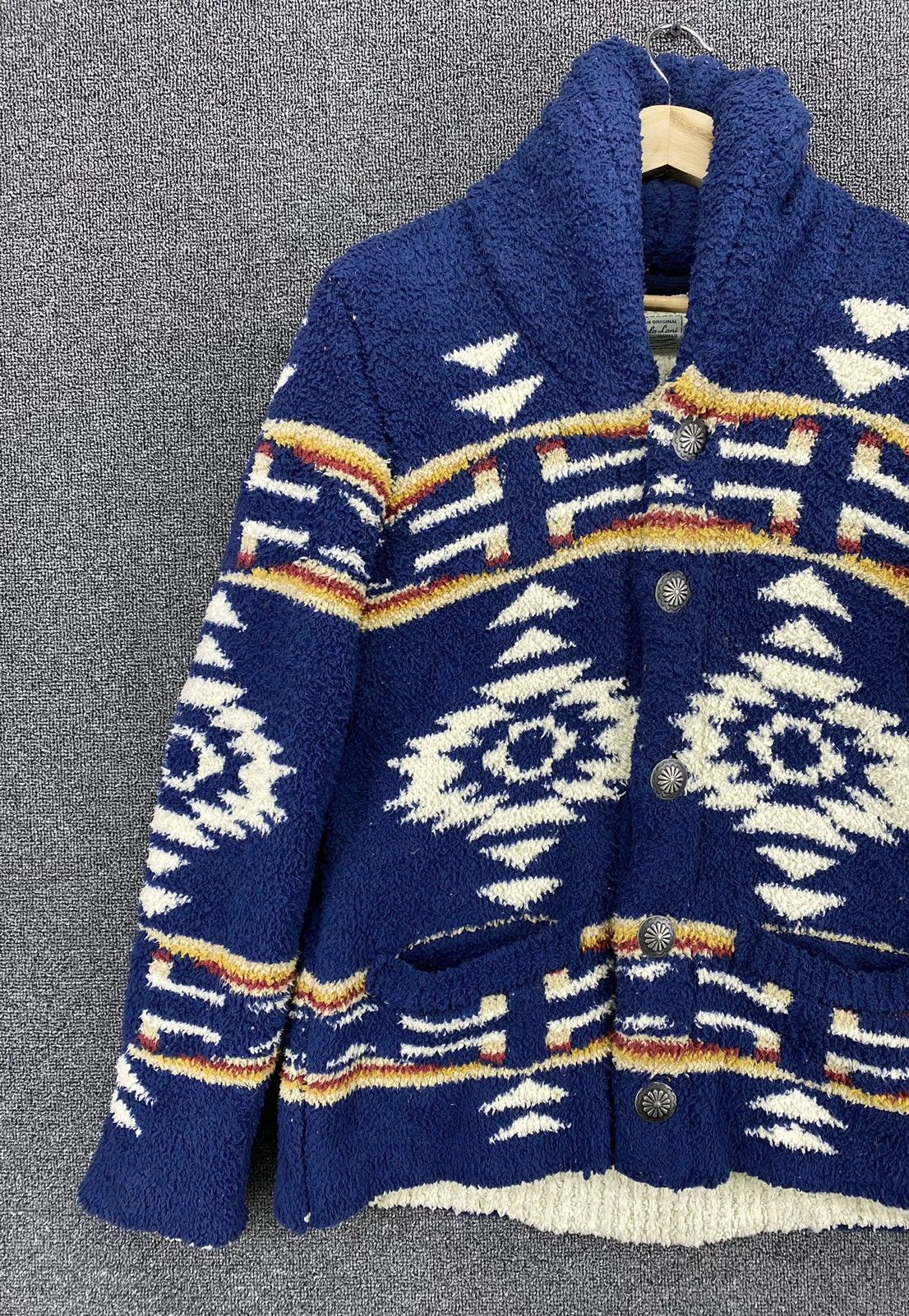 Japanese Brand Vintage Kula Lani Hawaii Navajo Style Fleece Jacket Size L / US 10 / IT 46 - 2 Thumbnail