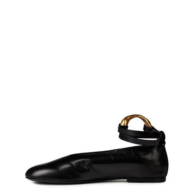 Jil Sander o1g2r1mq1024 Flats in Black & Gold Size US 8 / IT 38 - 2 Thumbnail