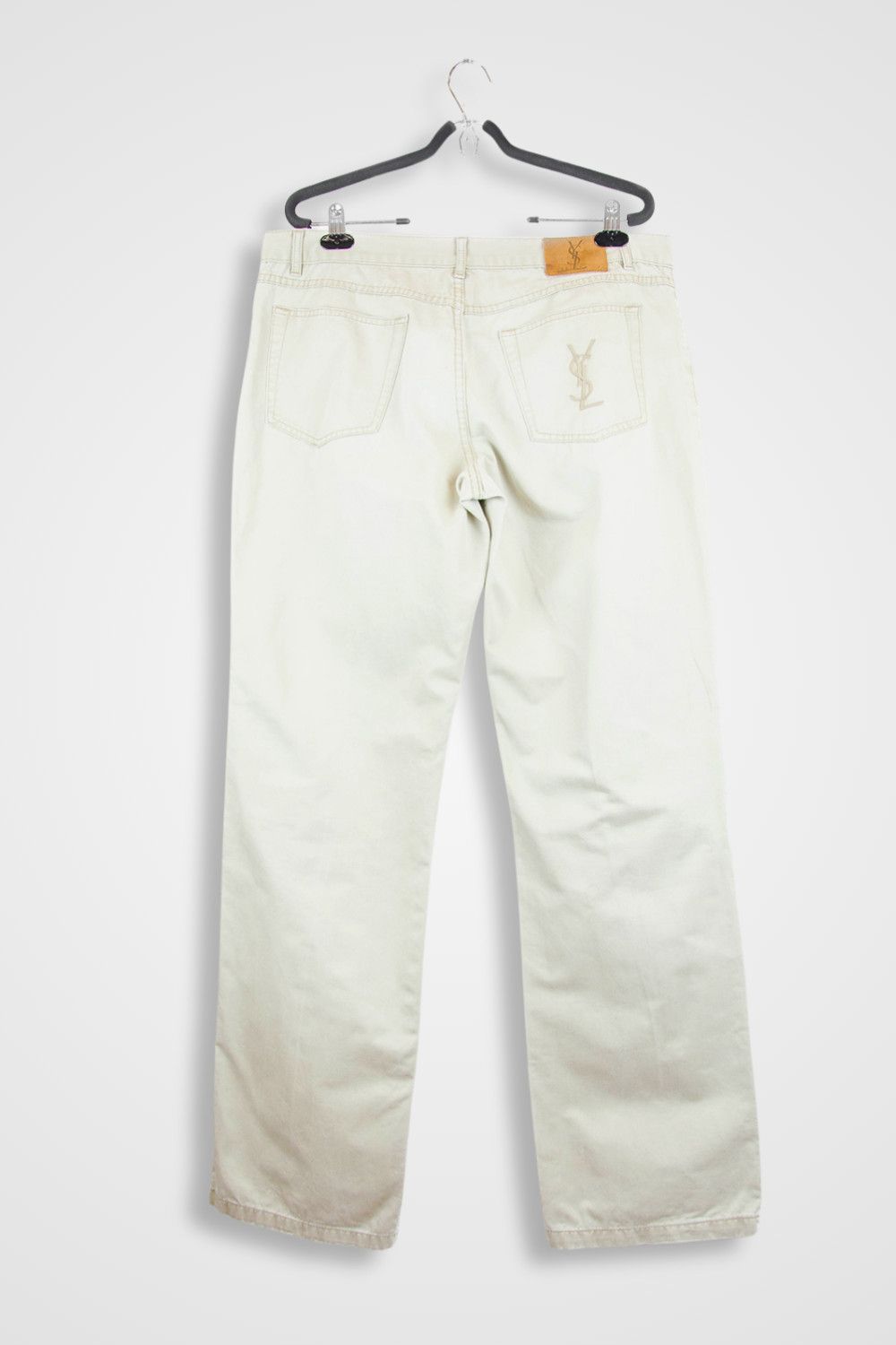 YSL Ivory Straight Leg Jeans Logo Denim - Size 36x34