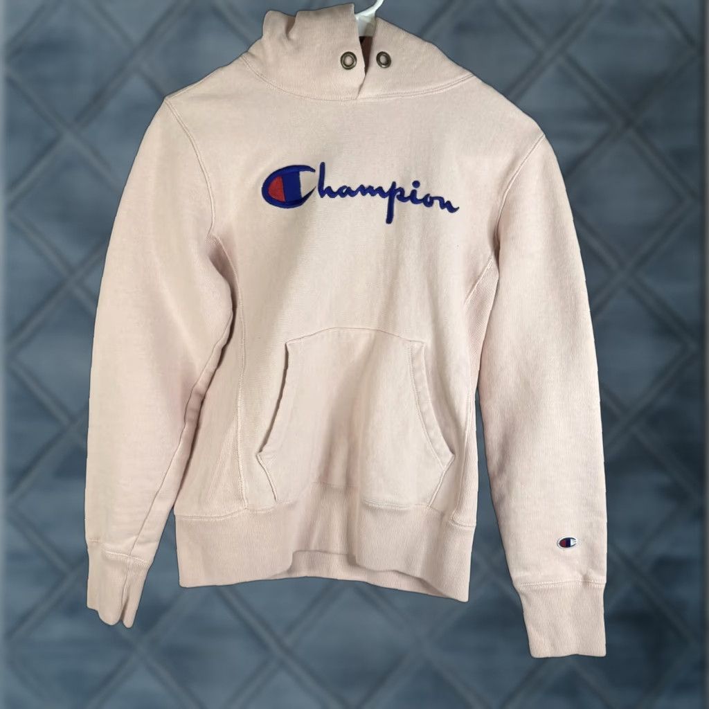 Champion Champion Hoodie Mens Medium Pink Reverse Weave Fleece Pullover Logo Sweatshirt Size US M / EU 48-50 / 2 - 1 Thumbnail
