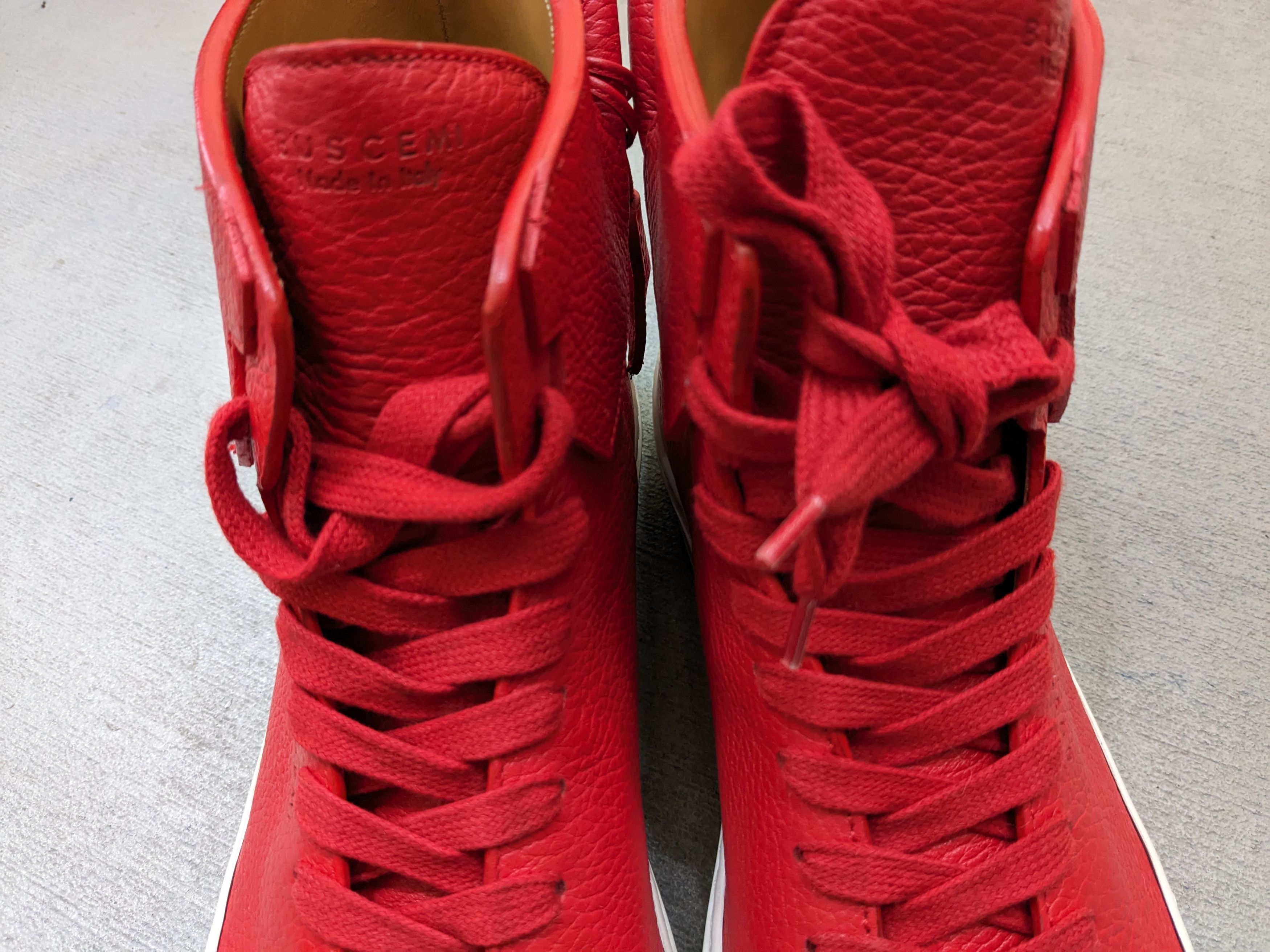 Buscemi Buscemi 100 MM Red Leather Italy Size 12 45 Sneakers Gold Size US 12 / EU 45 - 3 Thumbnail