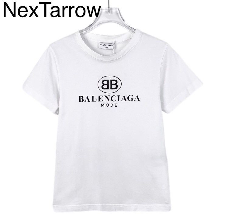 Balenciaga Balenciaga white logo letter print round neck cotton short s Size US S / EU 44-46 / 1 - 1 Thumbnail