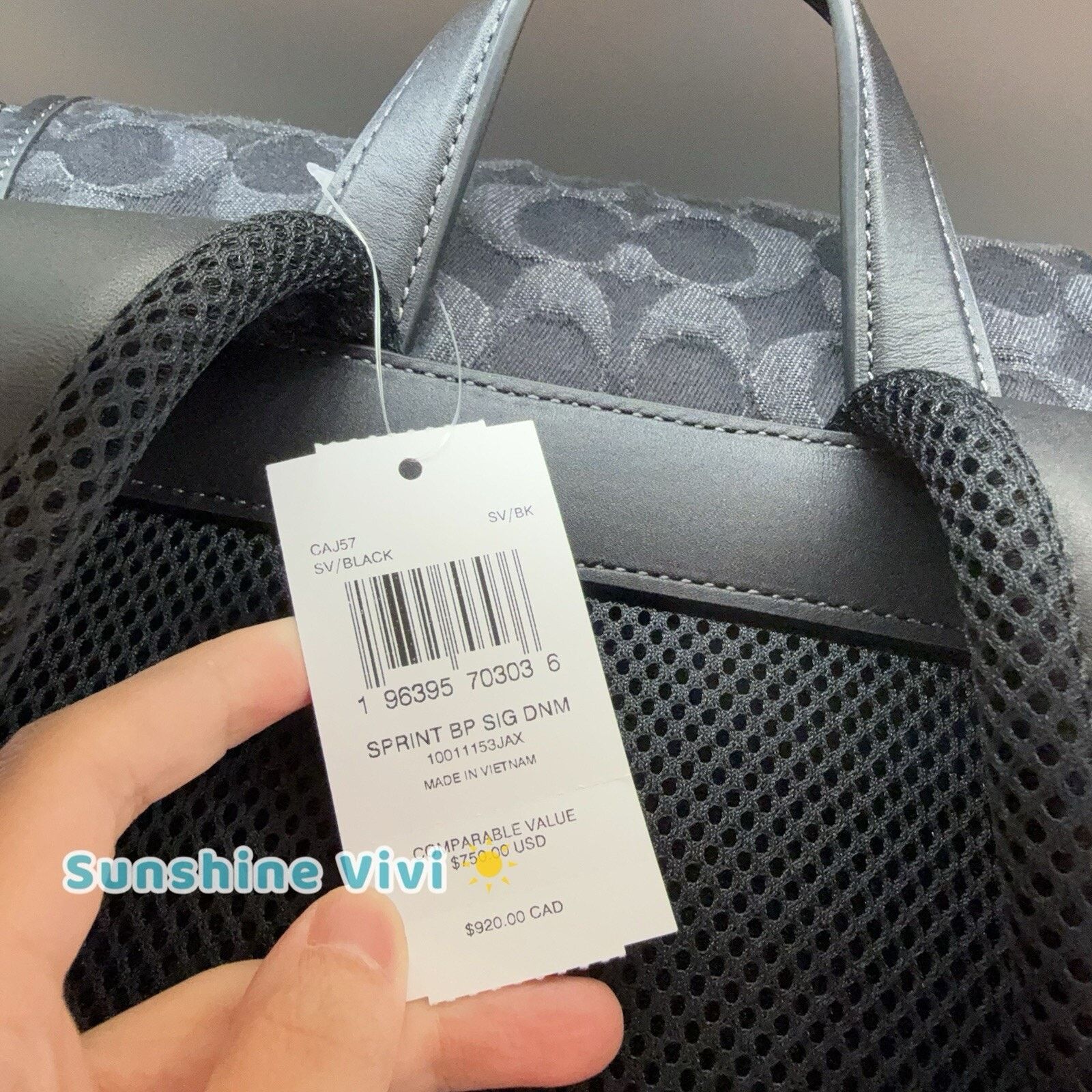 Coach NWT Coach Sprint Backpack Signature Denim CAJ57 Silver Black Size ONE SIZE - 4 Thumbnail