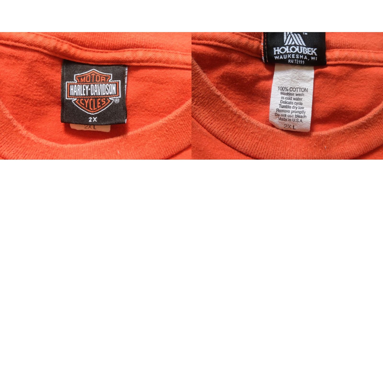 Harley Davidson VINTAGE Harley-Davidson T-Shirt Orange 2XL USA Made 90s Y2K Retro Motorcycle Mens Short Sleeve Crew Neck Graphic Print Size US XXL / EU 58 / 5 - 8 Thumbnail