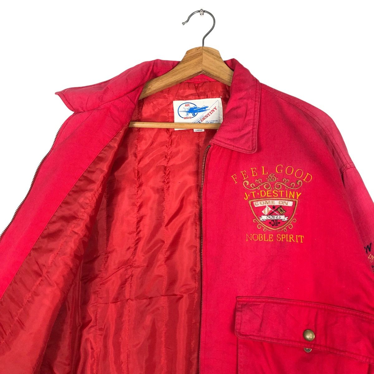 Japanese Brand Vintage Fly Bomber Jacket J.T.Destiny Noble Spirit Military Size US L / EU 52-54 / 3 - 10 Thumbnail