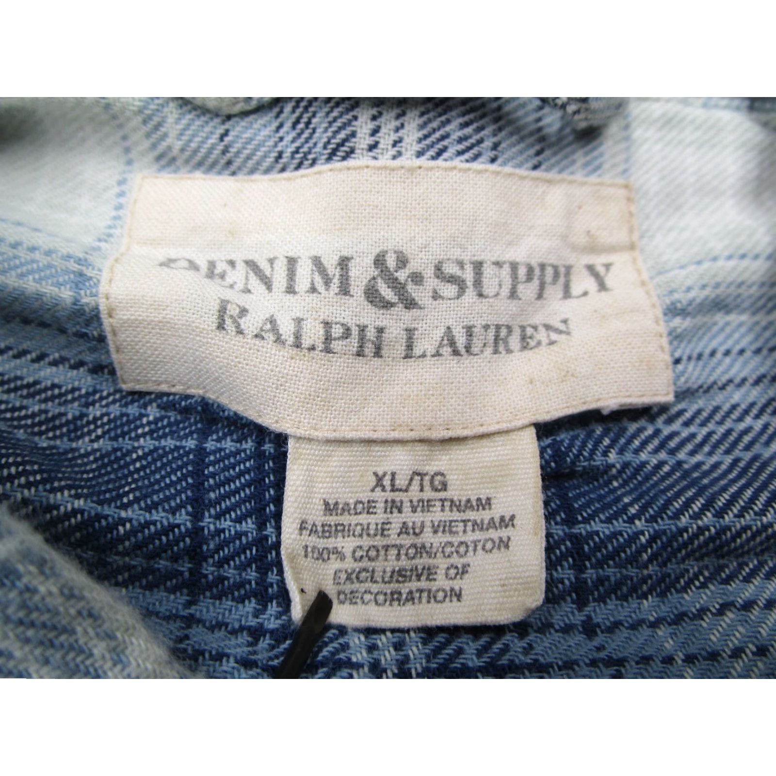 Ralph Lauren DENIM & SUPPLY RALPH LAUREN Shirt Mens XL Blue Check Button-Up Flannel Workwear Size US XL / EU 56 / 4 - 3 Thumbnail