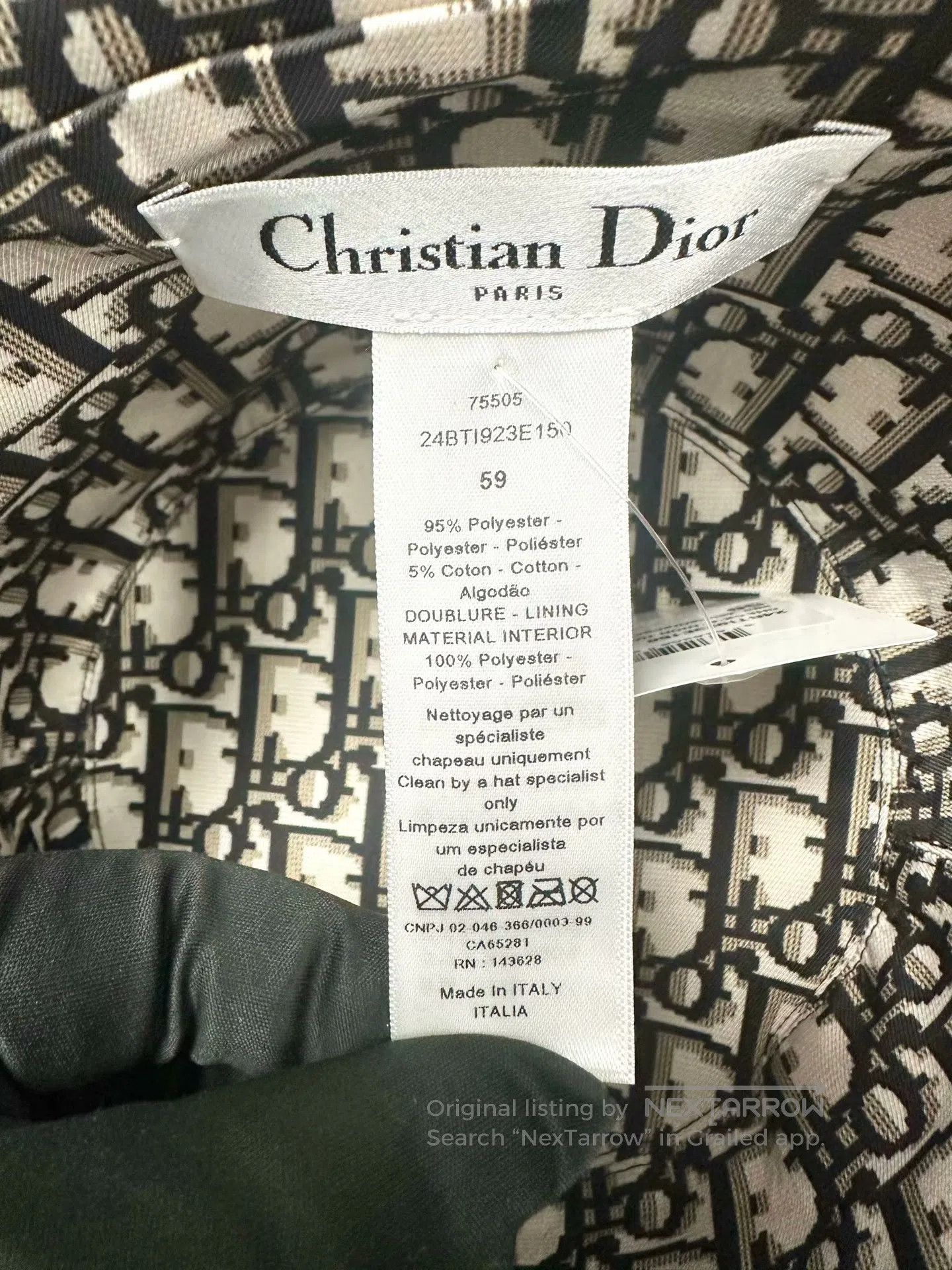 Dior Dior Yellow Plaid Monogram All-over Printed Double-sided F Size ONE SIZE - 5 Thumbnail