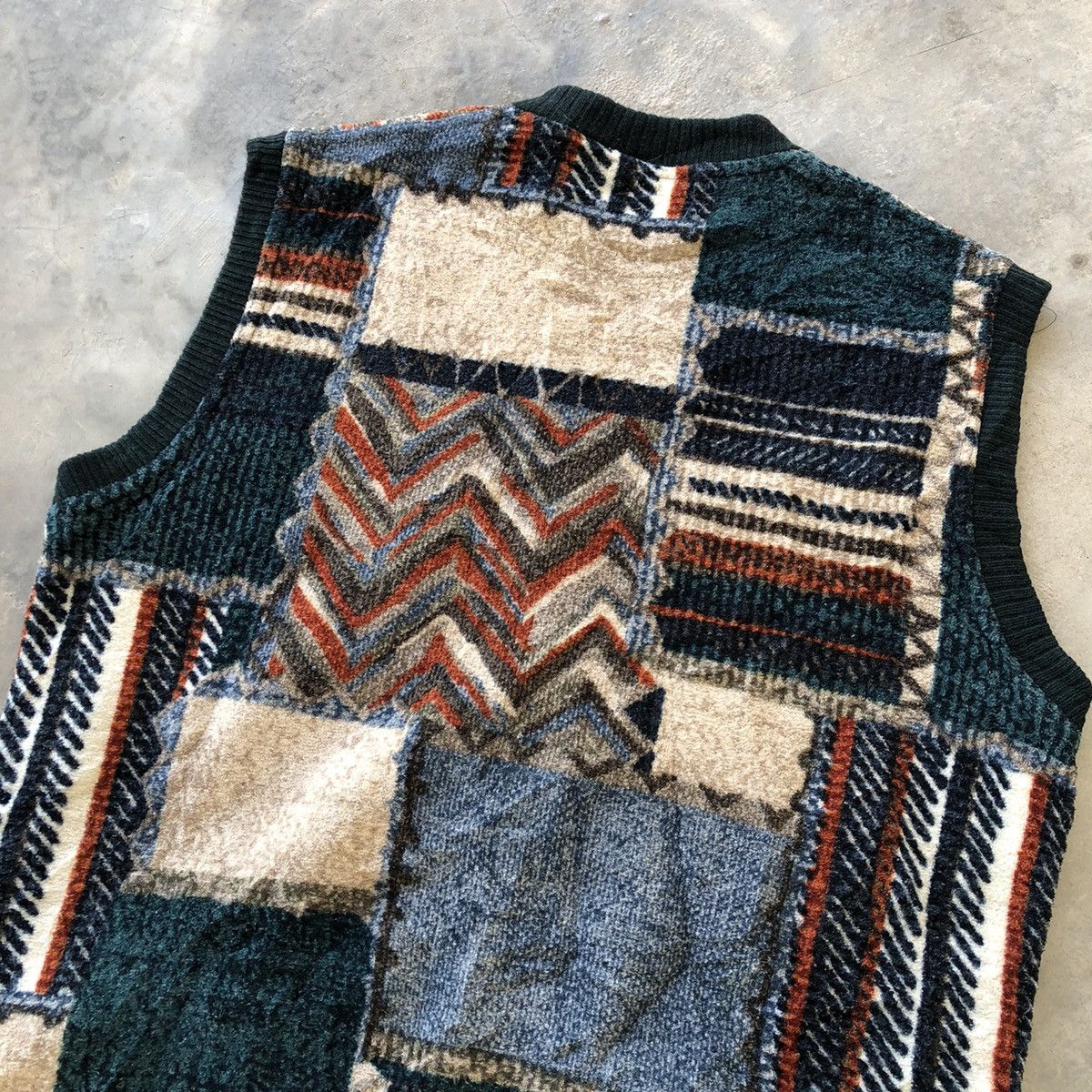 Other COMPASS CARD Patchwork Wool Button Cardigan Sweater Size US M / EU 48-50 / 2 - 5 Thumbnail