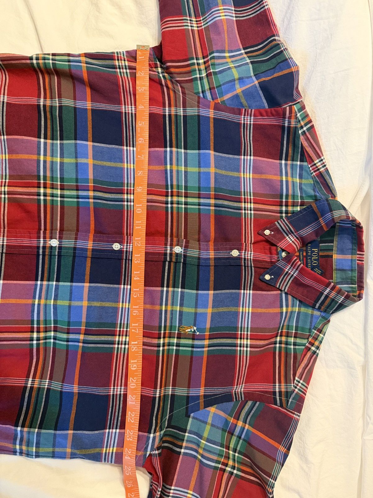 Polo Ralph Lauren Large Classic Fit Plaid Button Down Oxford Shirt Size US L / EU 52-54 / 3 - 9 Thumbnail