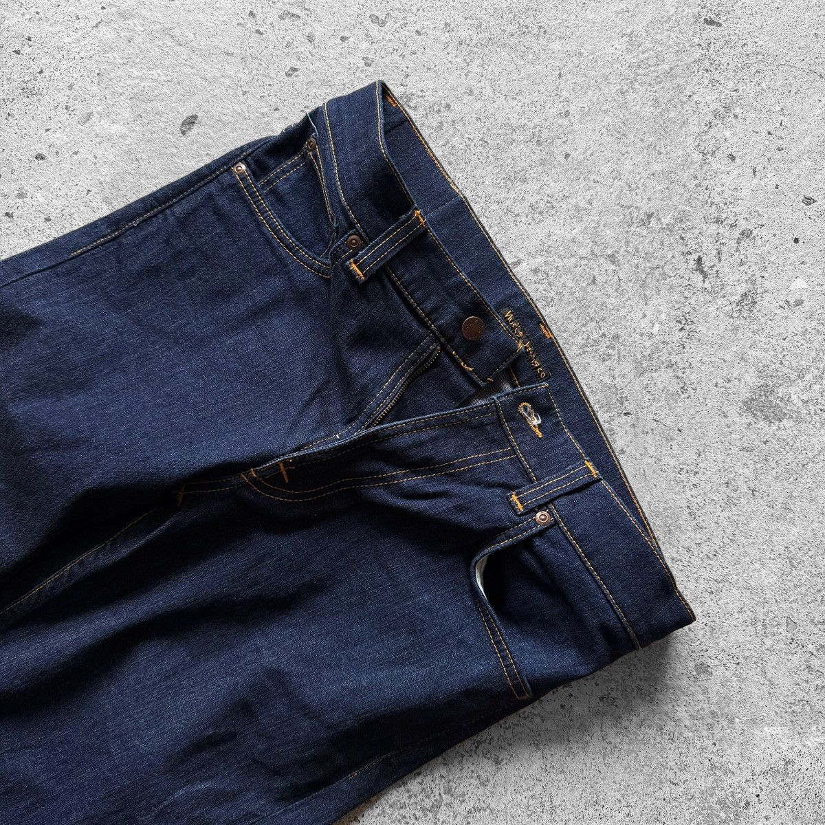 Nudie Jeans Nudie Jeans Mens Dark Blue Indigo Raw Denim Jeans Size US 32 / EU 48 - 3 Thumbnail
