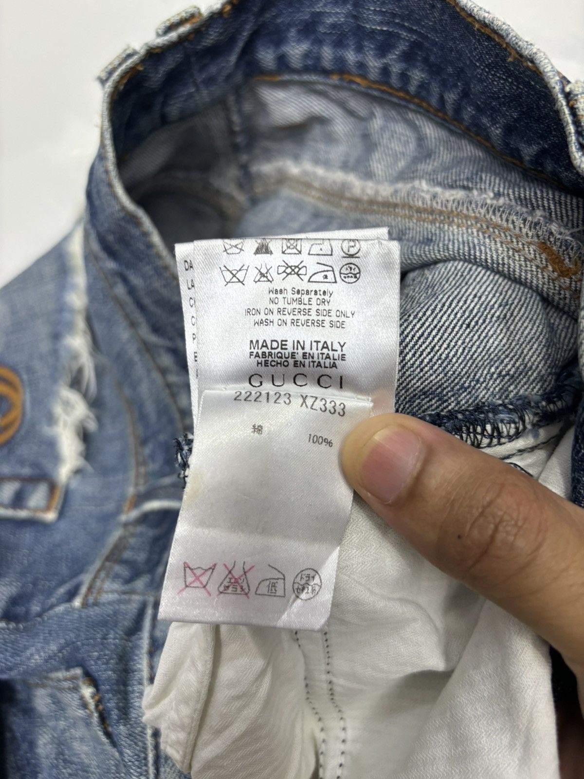Grailed × Gucci ARCHIVAL GUCCI DISTRESSED DENIM CROPPED JEANS Size US 30 / EU 46 - 12 Thumbnail